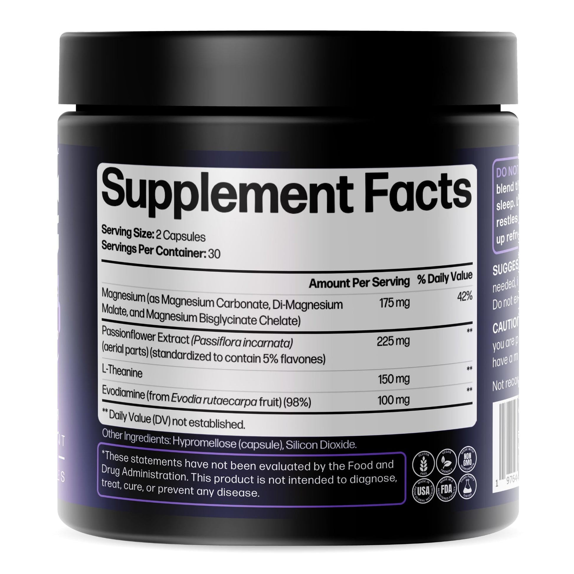 Doctor Formulated Triple Magnesium for Sleep, Calm & Relaxation with Chelated Magnesium Glycinate, L-Theanine, Passionflower & Evodia – Non-Habit, No Melatonin Magnesium Sleep Aid Support Supplement LIFE HAPPNS BE READY Au supplements