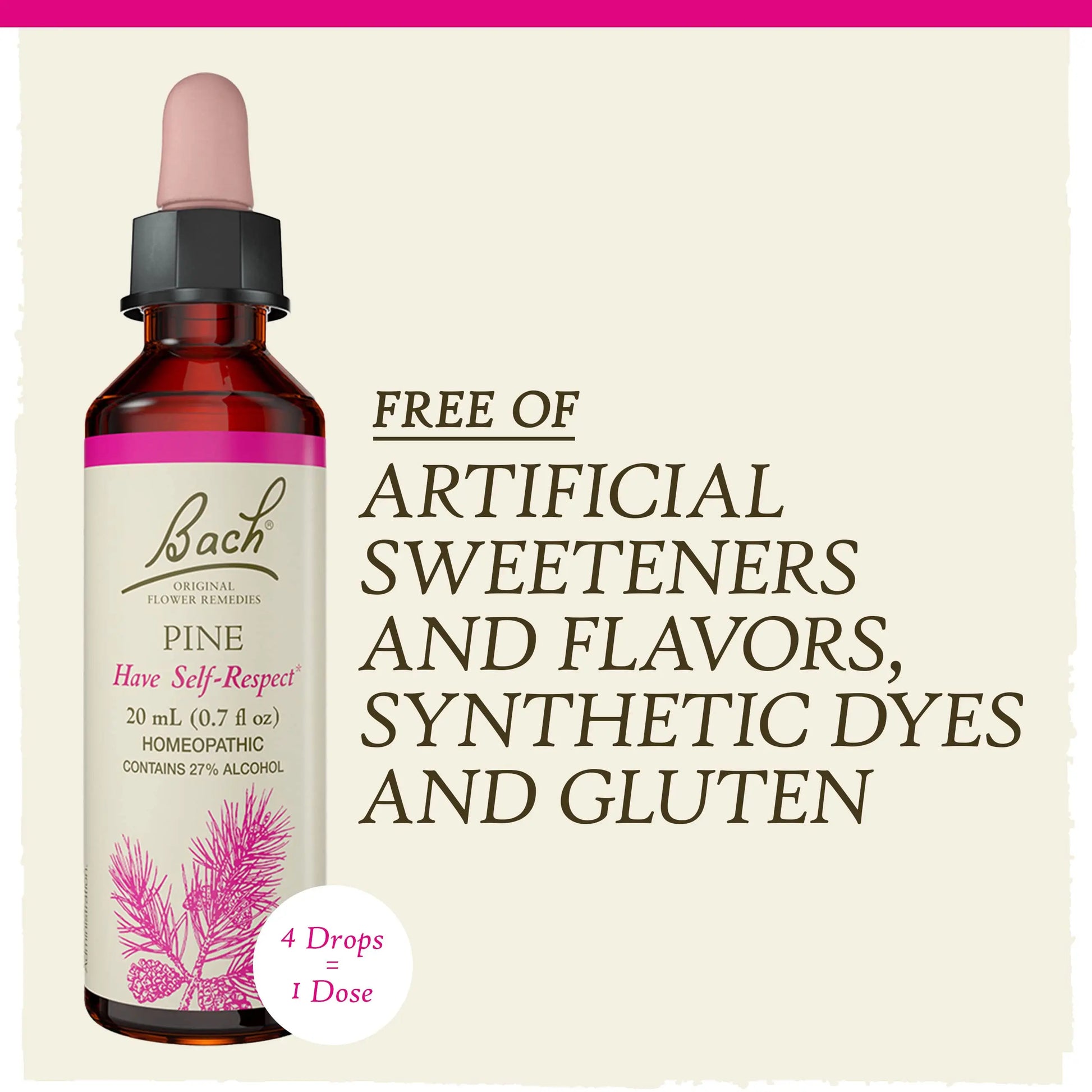 Bach Original Flower Remedies, Pine for Self Respect, Natural Homeopathic Flower Essence Bach Au supplements
