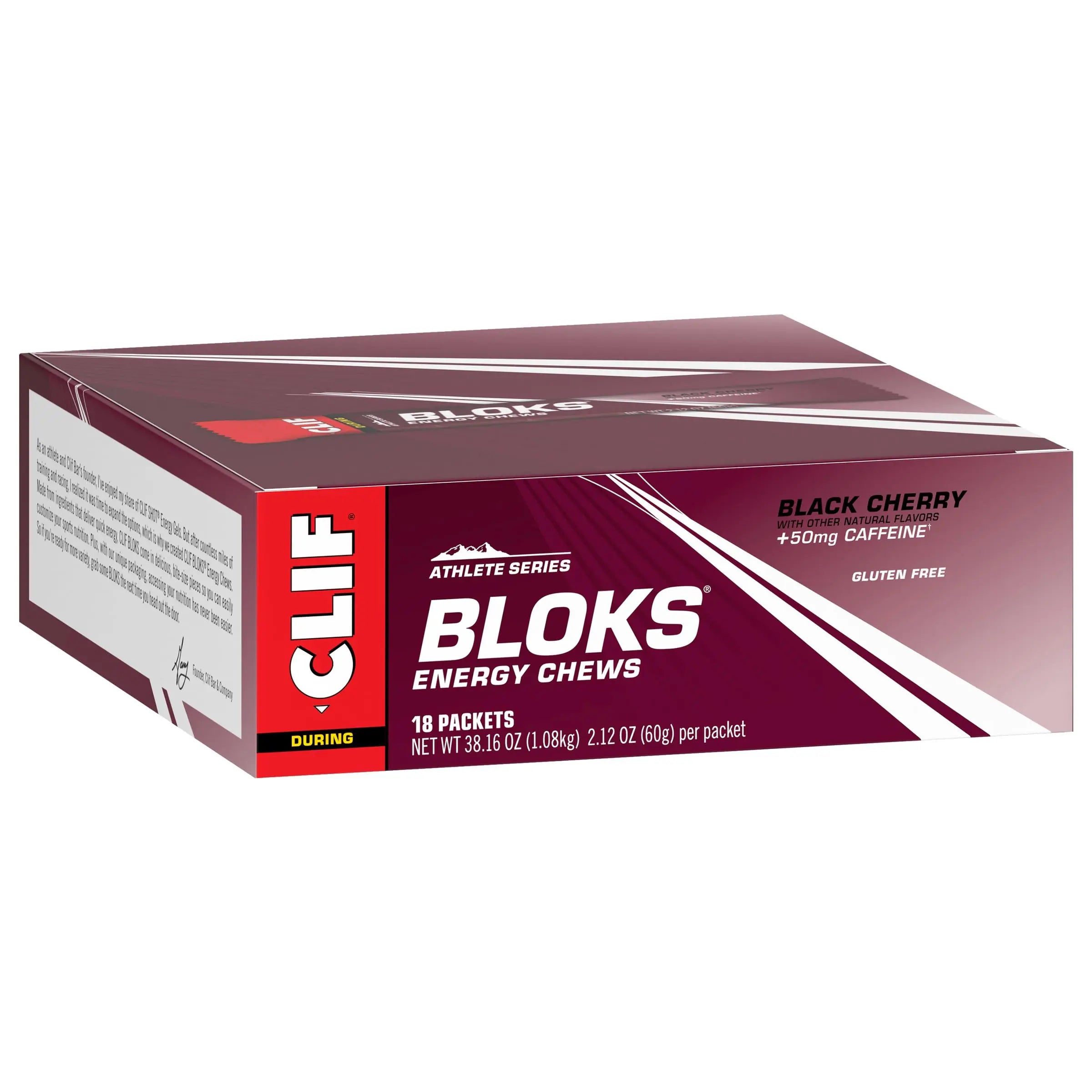 CLIF BLOKS - Black Cherry Flavor with Caffeine - Energy Chews - Non-GMO Clif Bar Au supplements