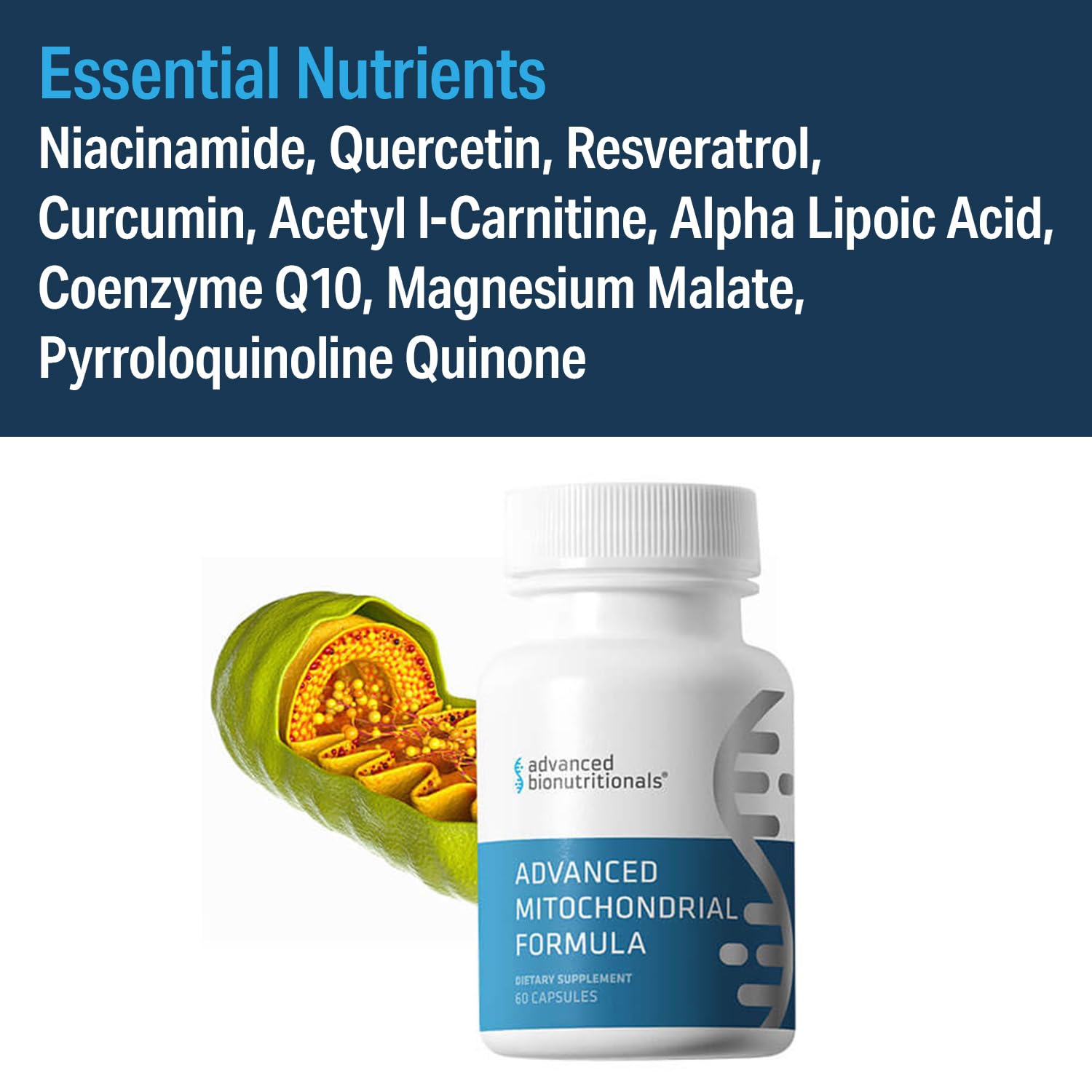 Advanced Bionutritionals – Advanced Mitochondrial Formula Support Supplement, Healthy Aging, Repair, Energy Optimizer with CoQ10, PQQ, Alpha Lipoic Acid, Gluten Free, Vegan, Non GMO (60 Tablets) Advanced Bionutritionals Au supplements