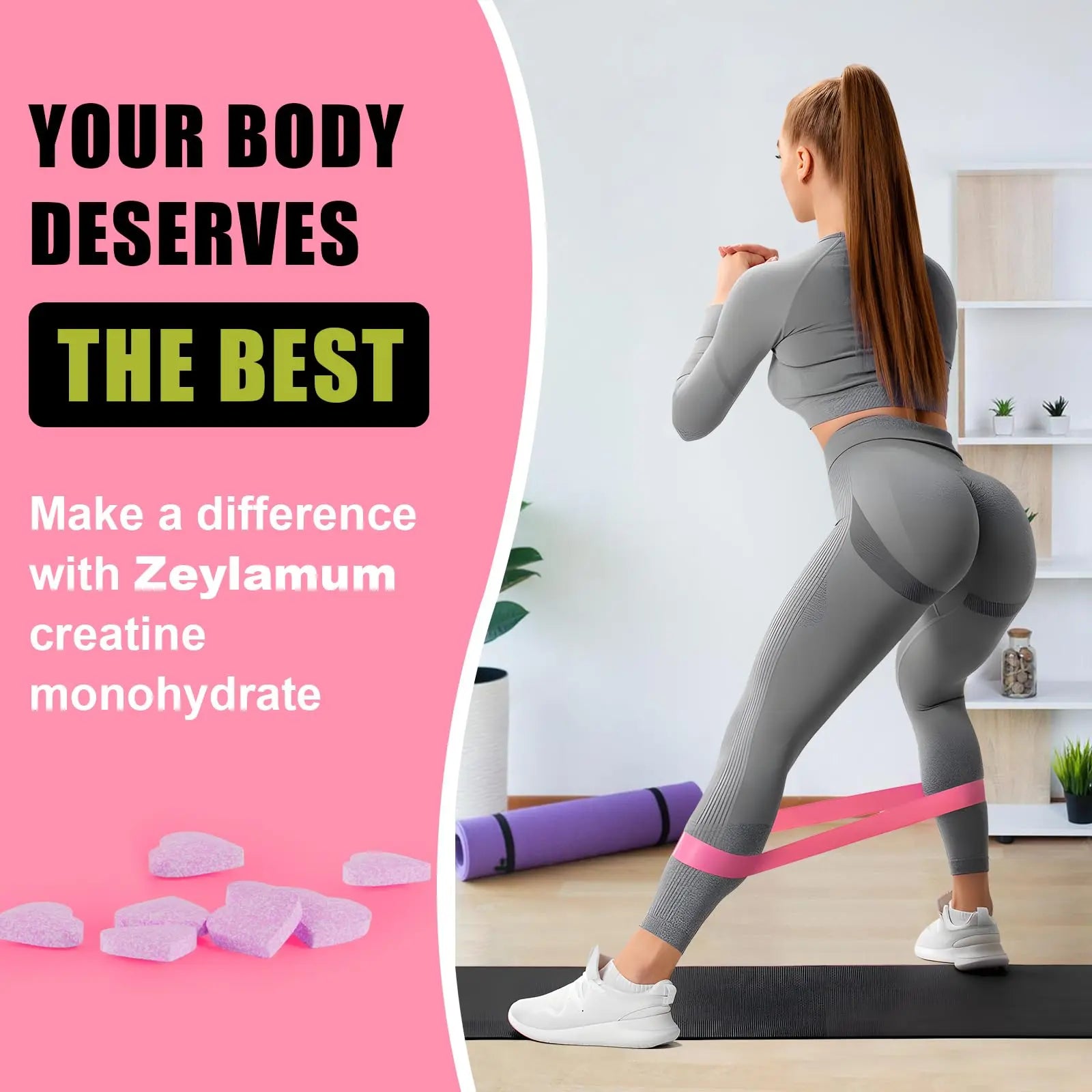 Creatine Monohydrate for Women, Creatine Supplement 3000mg, with Hydrolyzed Zeylamum Au supplements