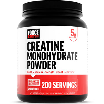 Force Factor Creatine Monohydrate Powder, 5g Micronized Dose to Support Muscle Growth, Strength, Recovery, Cognitive Health & Memory, Unflavored, 200 Servings Force Factor Au supplements