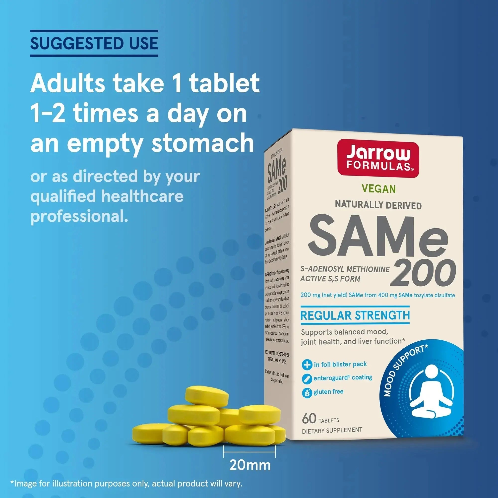 Jarrow Formulas® Same 200 mg, Supports Joint Health, Liver Function, Brain Metabolism, 60 Tablets, Up to A 60 Day Supply Jarrow Formulas Au supplements