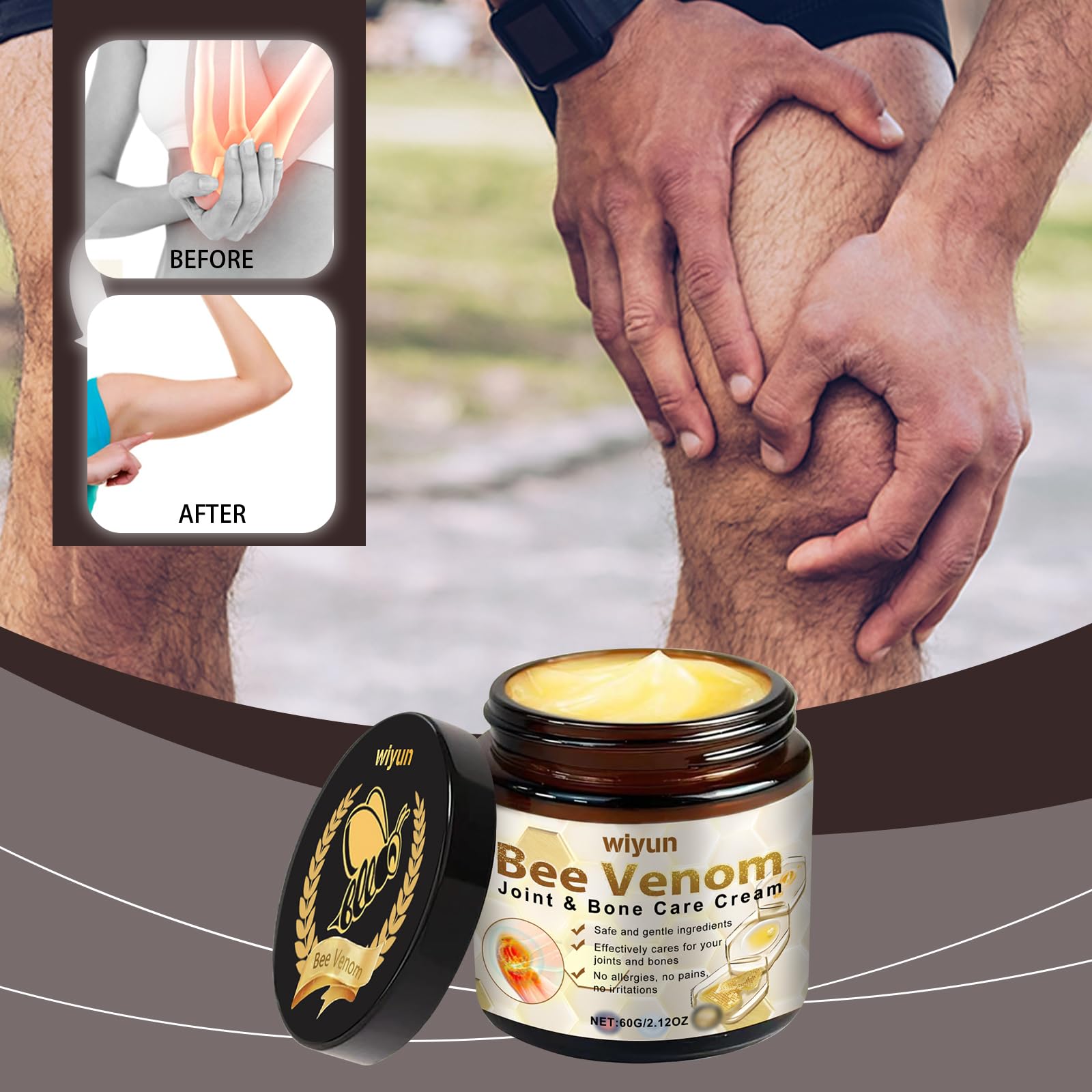 JOYVOIDX Bee Venom Joint Cream with with Glycerin & Lemon Extract, Helps Soothe Joint & Muscle Discomfort, Intense Moisturizing,Provides Cooling Sensation, Non-Greasy Fast Absorbing Formula,2.12 oz JOYVOIDX Au supplements