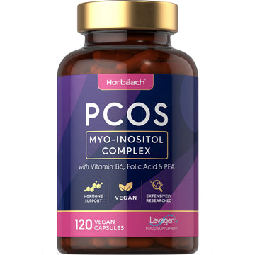 Inositol Supplement for PCOS | 120 Vegan Capsules | Myo-Inositol Complex with Folic Acid Horbäach Au supplements