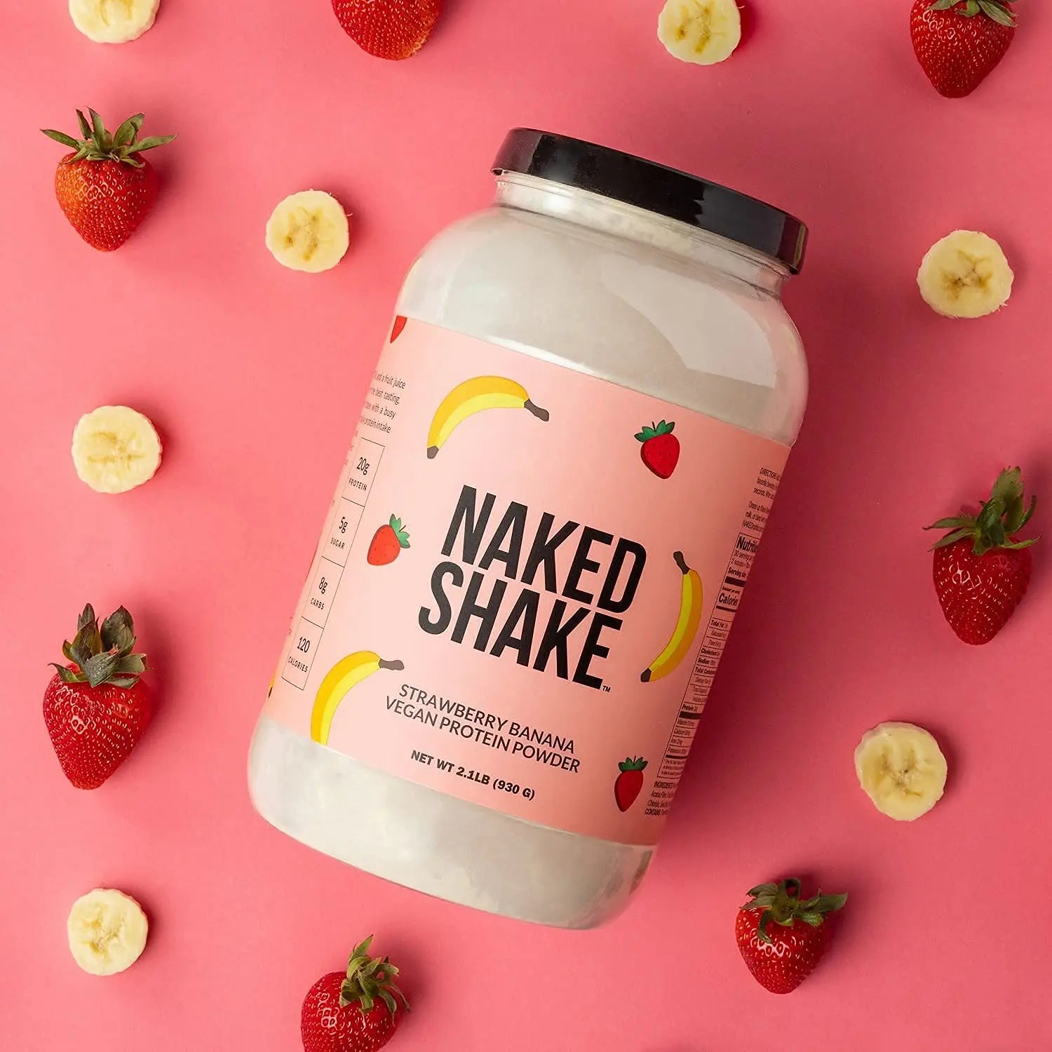 NAKED nutrition Naked Shake - Vegan Protein Powder, Strawberry Banana - Flavored Plant NAKED Au supplements