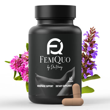 FemQuo by Dr. Honey Menopause & Perimenopause Support for Women Non Hormonal OBGYN Formulated with Rhapontic Rhubarb Red Clover Hops &Sage to Help Hot Flashes Night Sweats Sleep and Mood 60 Capsules FemQuo by Dr. Honey Au supplements