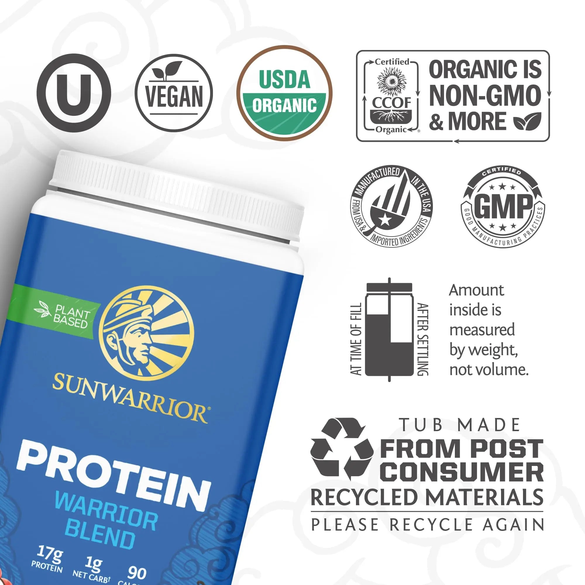 Sunwarrior Vegan Protein Powder Organic Plant-Based Protein | BCAA Amino Acids Hemp Seed Plant Protein | Soy Free Dairy Free Gluten Free Synthetic Free Non-GMO Sunwarrior Au supplements