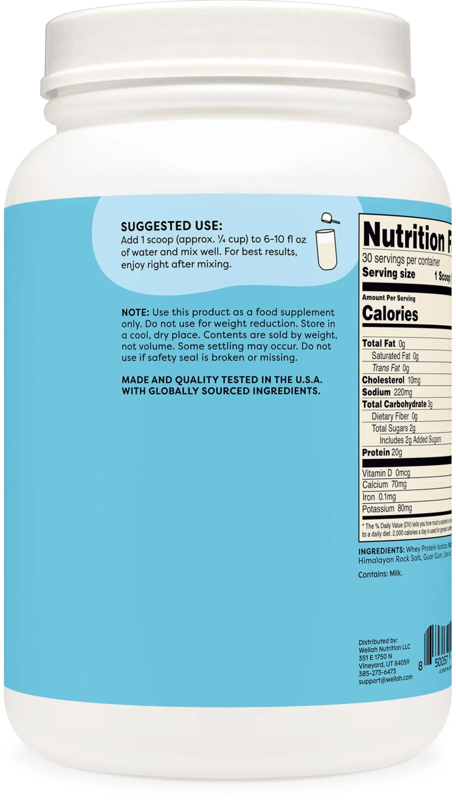Wellah Your Whey (30 Servings, Vanilla) - Whey Protein Isolate Protein Wellah Au supplements