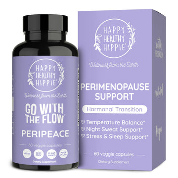 Perimenopause Supplements for Women | Hot Flash, Night Sweat, Mood & Sleep Support | Vegan Hormone Balance Capsules with KSM-66 Ashwagandha, Shatavari & Black Cohosh | Estrogen-Free, 60ct Happy Healthy Hippie Au supplements