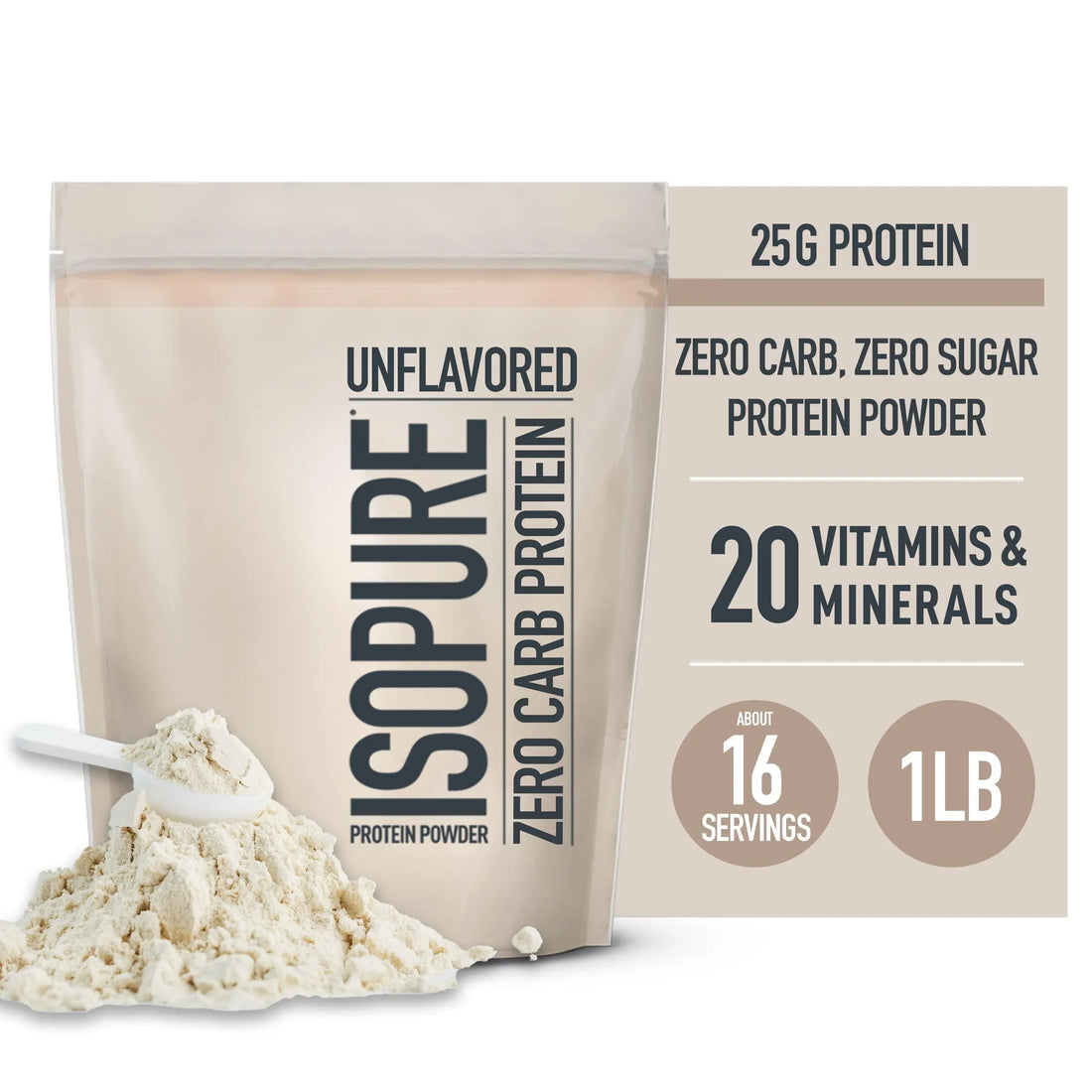 Isopure Unflavored Protein, Whey Isolate, 25g Protein, Zero Carb & Keto Friendly Isopure Au supplements
