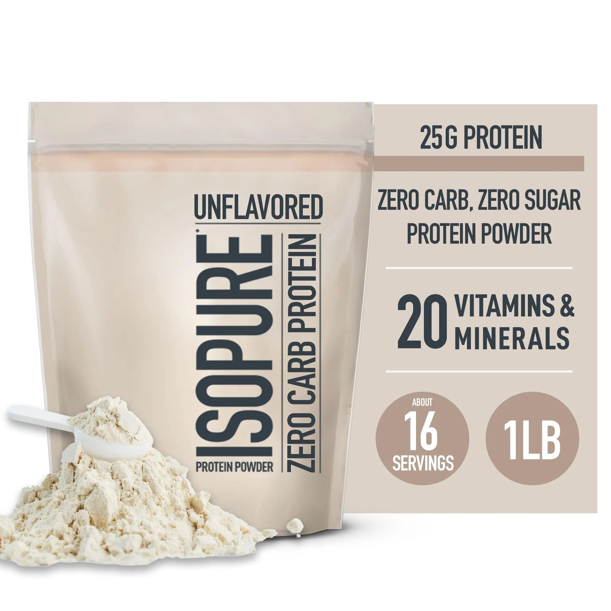 Isopure Unflavored Protein, Whey Isolate, 25g Protein, Zero Carb & Keto Friendly Isopure Au supplements