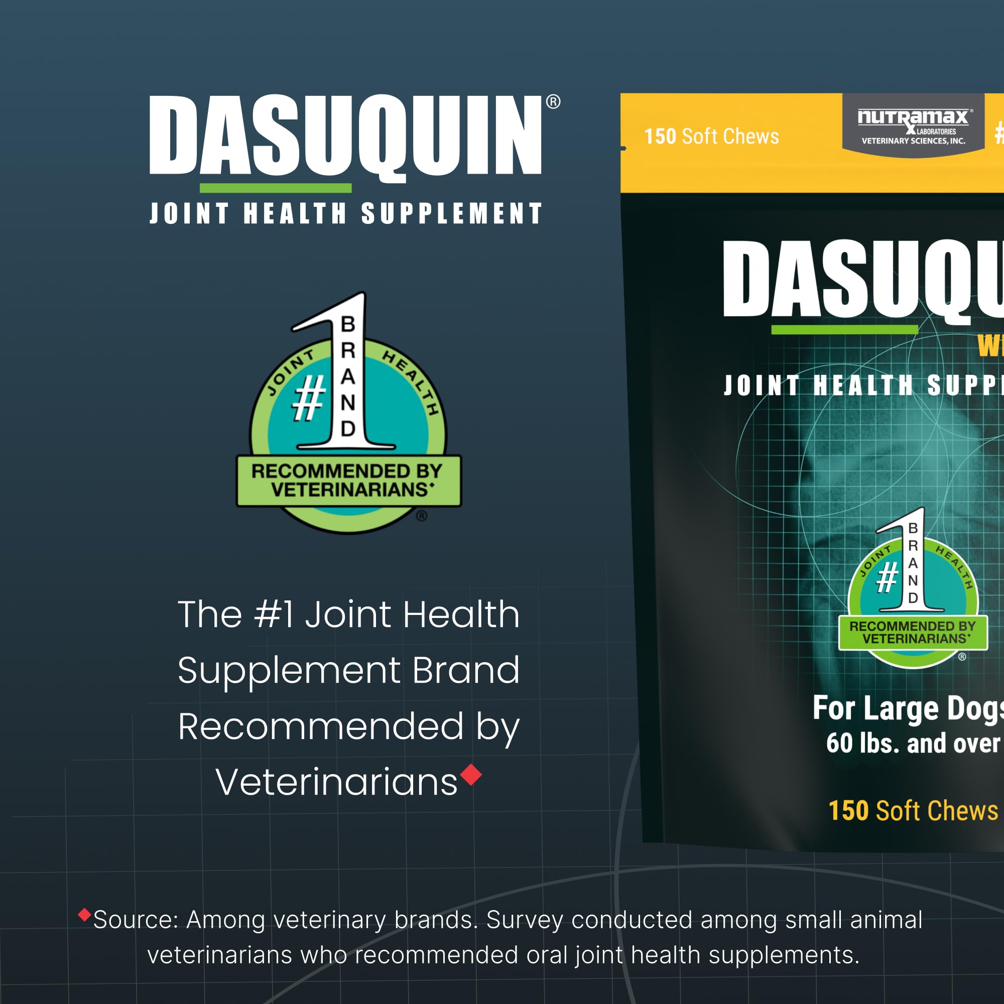 Nutramax Dasuquin for Large Dogs, Joint Health Supplement, Contains Glucosamine for Dogs, Plus Chondroitin, ASU, MSM and More, Supports Healthy Joints, Soft Chews, 150 Count Nutramax Laboratories Au supplements
