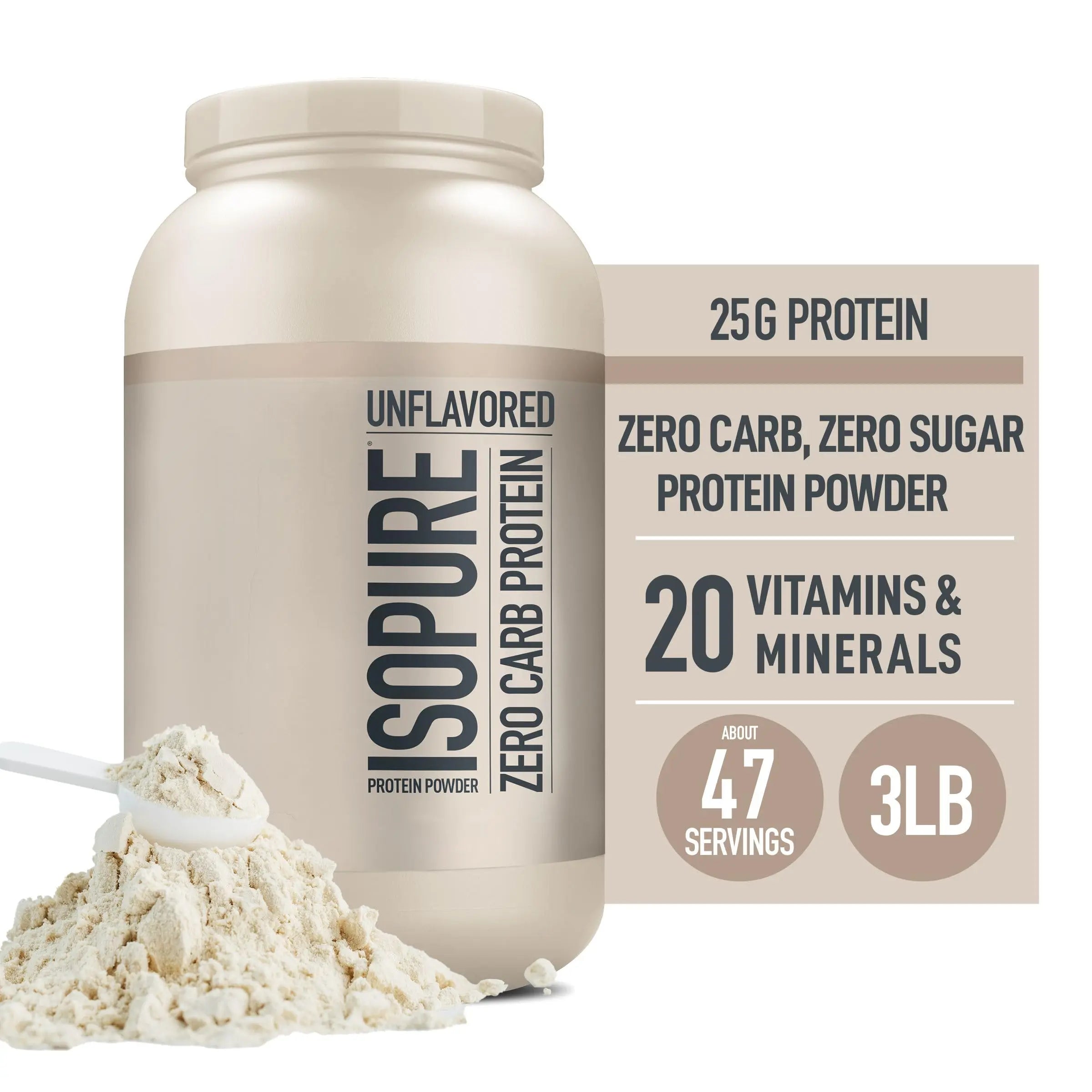 Isopure Unflavored Protein, 25g Whey Isolate, Zero Carb & Keto Friendly, 47 Servings Isopure Au supplements