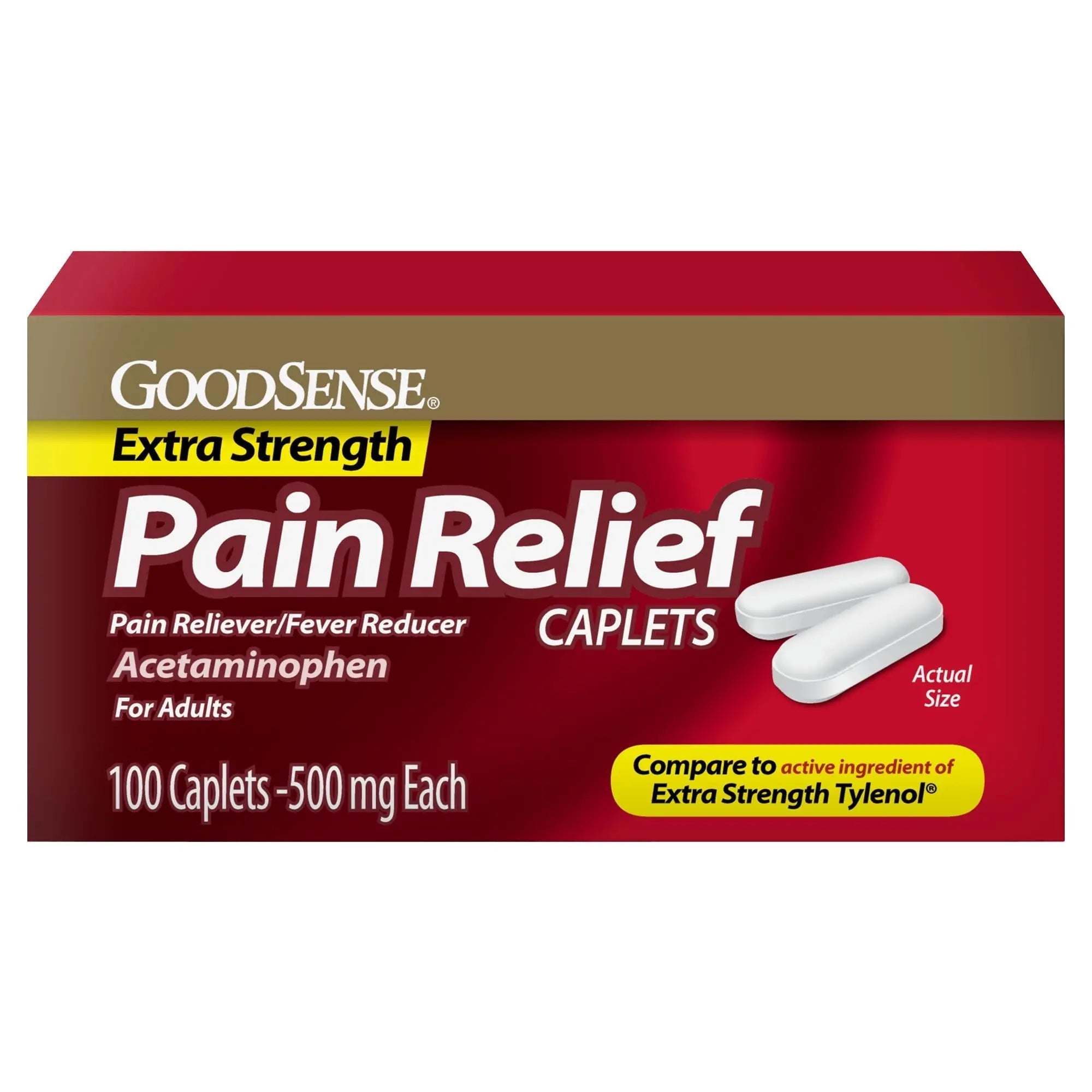 GoodSense Extra Strength Pain Relief - Acetaminophen Caplets 500 mg - Headache, Muscle Ache, Arthritis Relief, 100 Count GoodSense Au supplements