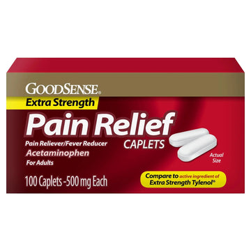 GoodSense Extra Strength Pain Relief - Acetaminophen Caplets 500 mg - Headache, Muscle Ache, Arthritis Relief, 100 Count GoodSense Au supplements