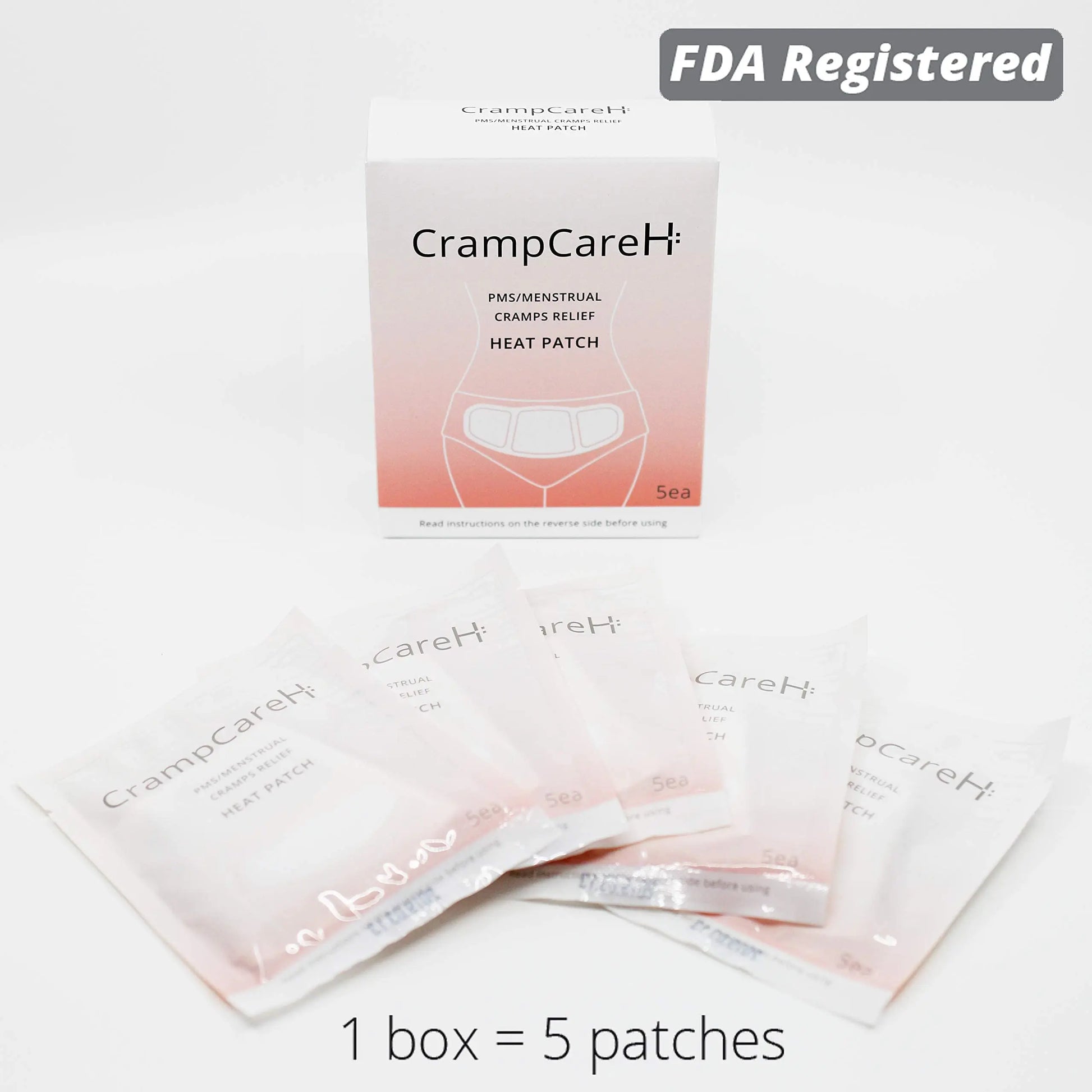 (5 Patches) CrampCareH PMS/Menstrual Cramps Relief Heat Patch with Wide Wings, FDA Registered CrampCareH Au supplements