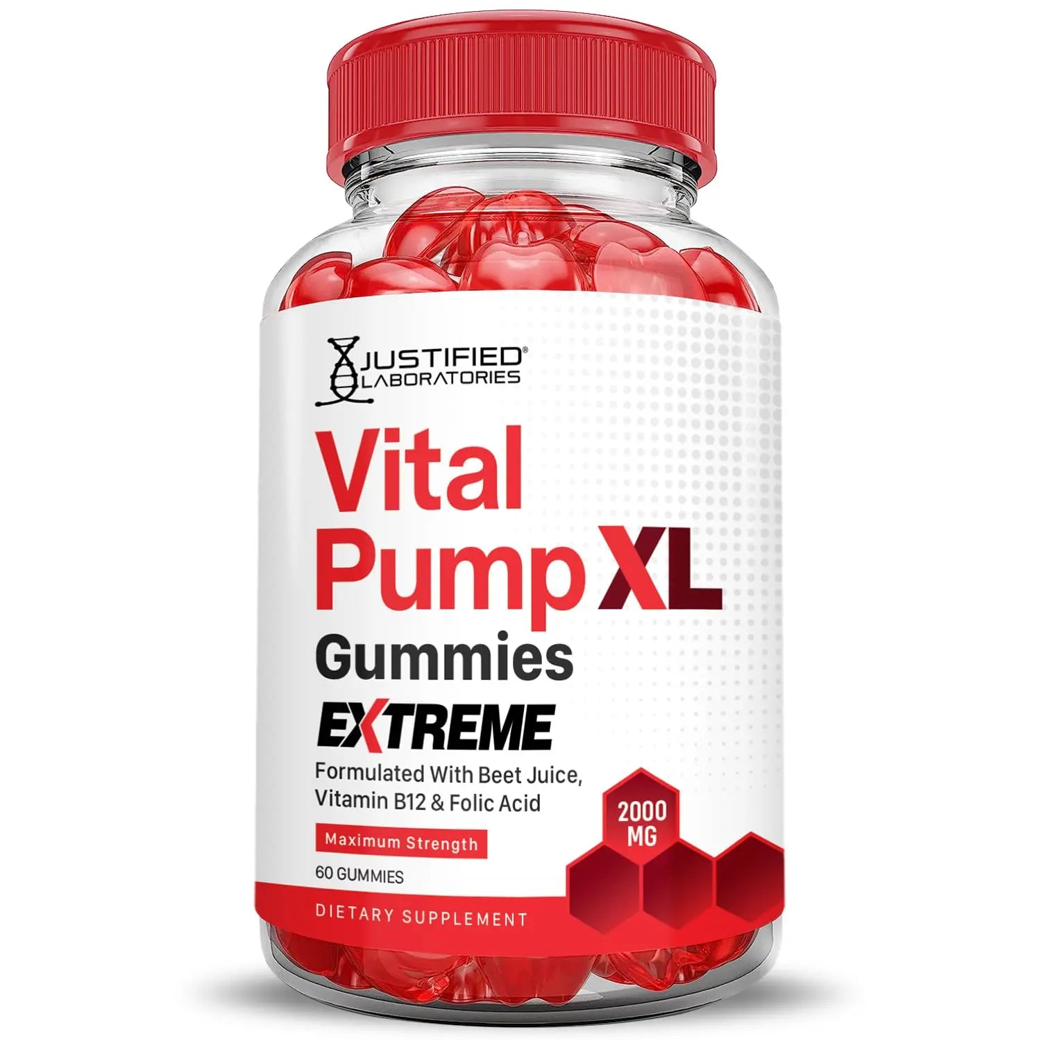 Justified Laboratories (5 Pack) Vital Pump XL Extreme 2000MG Performance Gummies Vital PumpXL Advanced Formula Formulated with Beet Juice ACV Pomegranate Powder B12 Vegan Non GMO 300 Gummys Justified Laboratories Au supplements