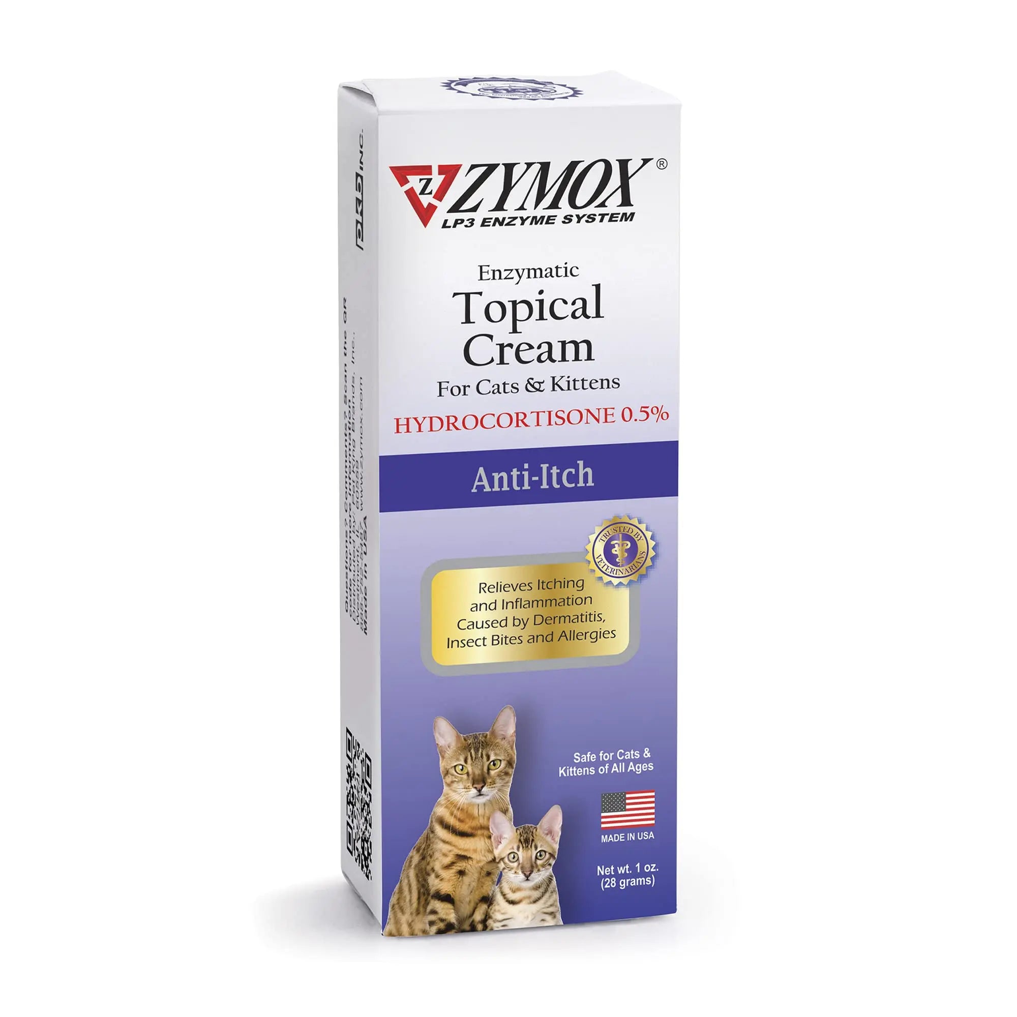 Zymox Cat & Kitten Topical Cream w/ .5% hydrocortisone - 1 oz. Tube Zymox Au supplements