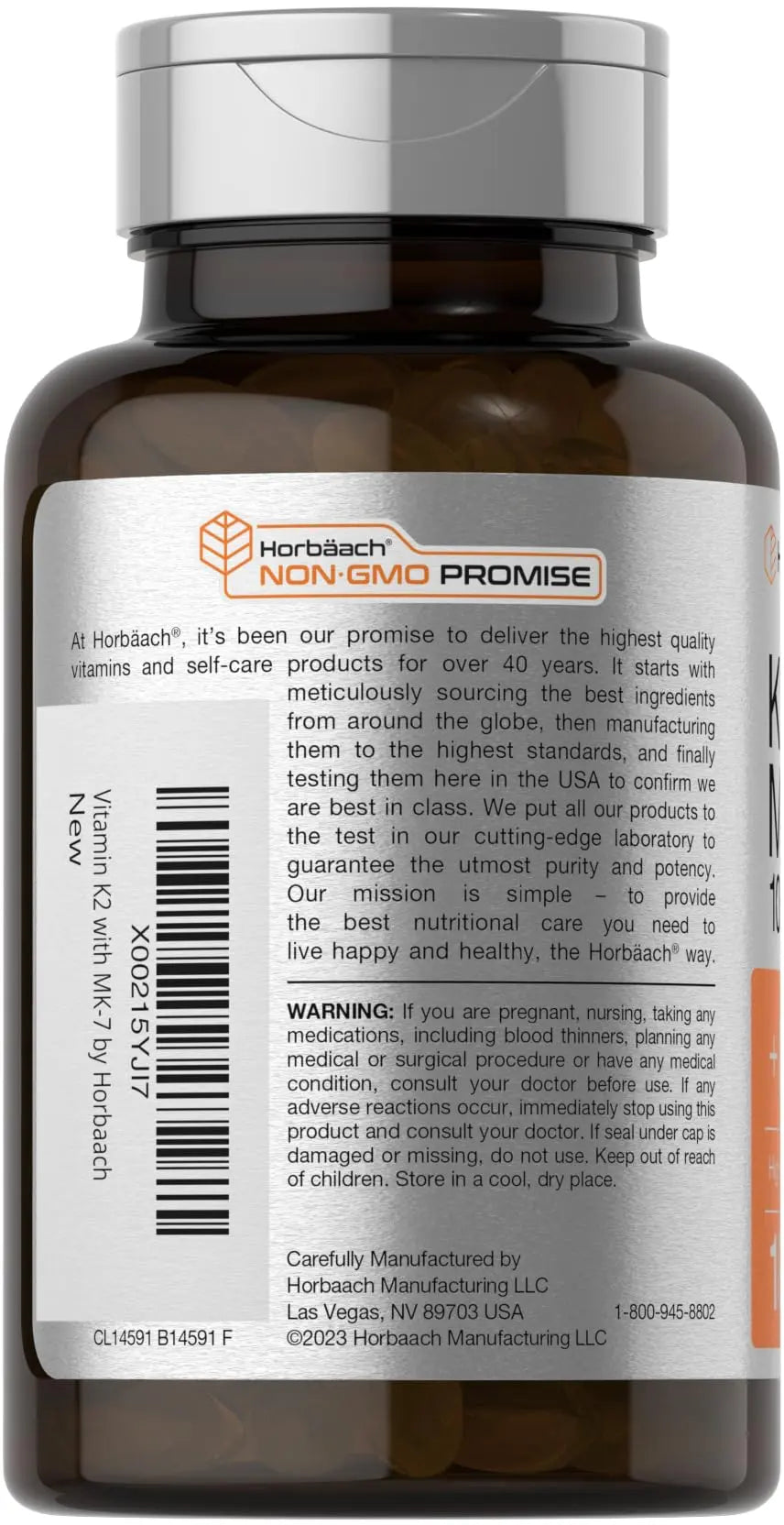 Horbäach Vitamin D3 K2 | 5000iu of Vitamin D & 100mcg MK-7 Complex | 180 Softgel Cap Horbäach Au supplements
