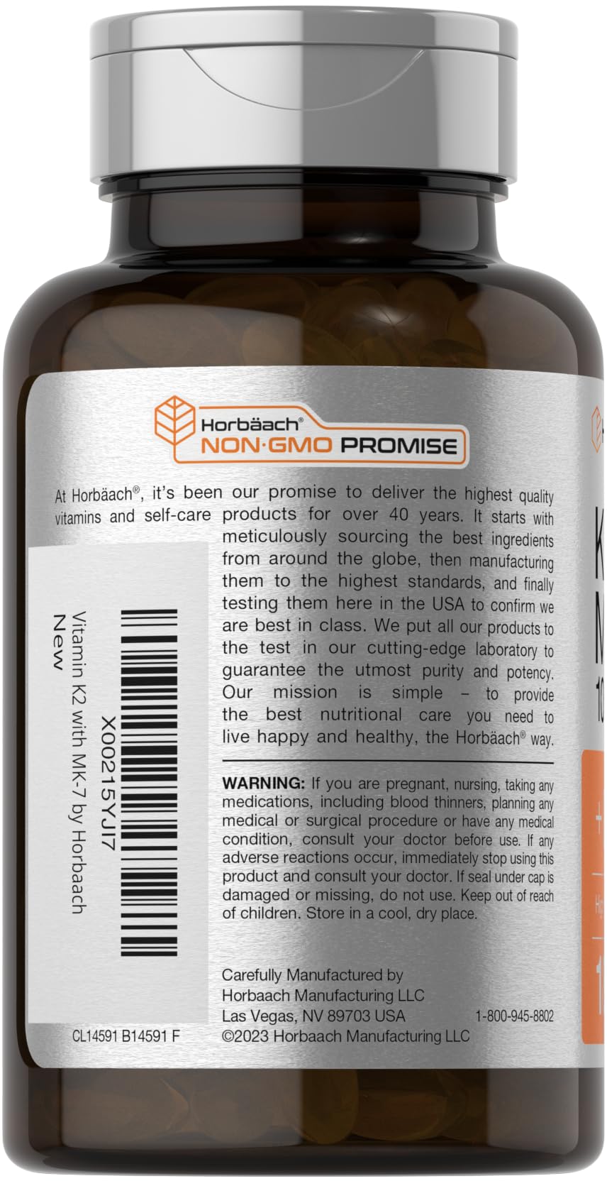 Horbäach Vitamin D3 K2 | 5000iu of Vitamin D & 100mcg MK-7 Complex | 180 Softgel Cap Horbäach Au supplements