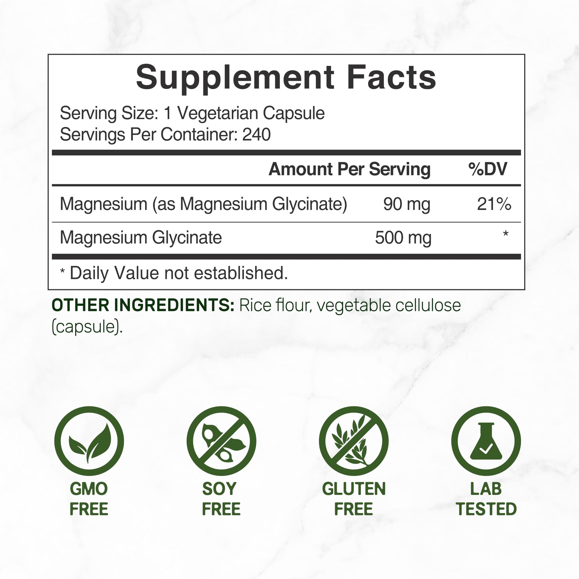 Deal Supplement Magnesium Glycinate 500mg, 240 Veggie Capsules | 100% Chelated for Easy Absorption | Essential Mineral Supplement | Non-GMO, Gluten-Free DEAL SUPPLEMENT Au supplements