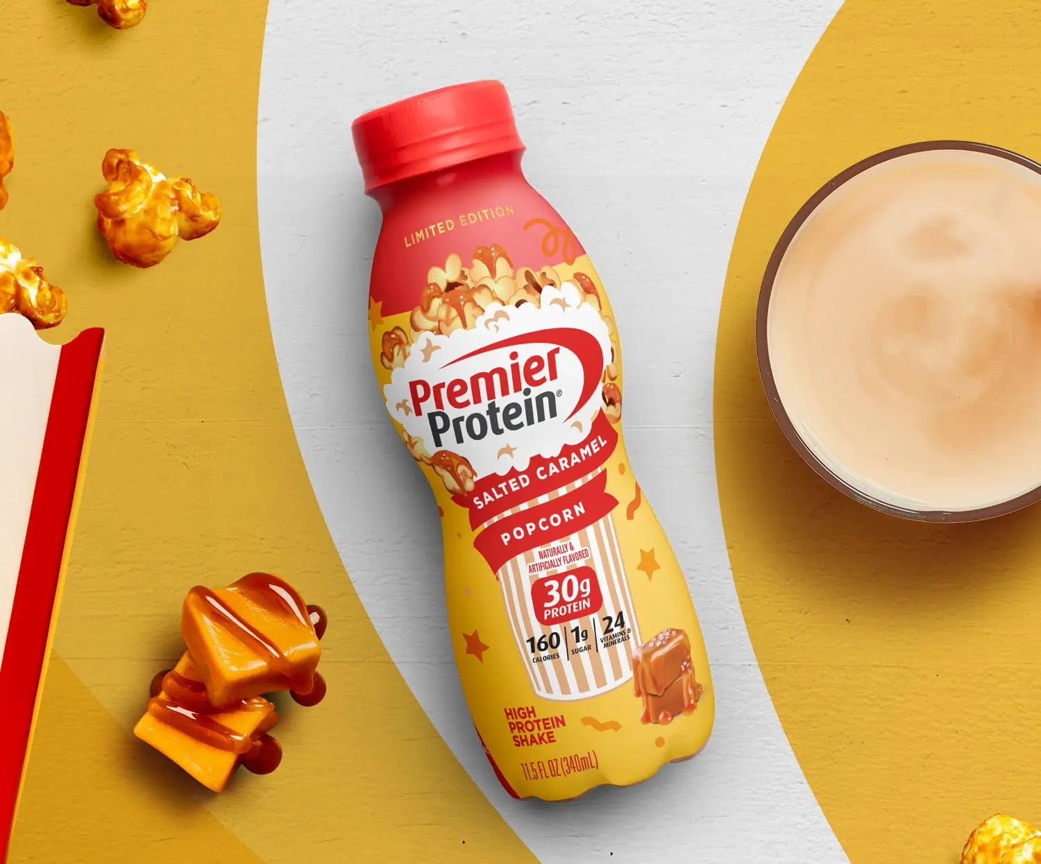 Premier Protein Shake Limited Edition Salted Caramel Popcorn, 30g 1g Sugar 24 Vitamins Premier Protein Au supplements