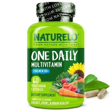 NATURELO Mens Multivitamins for Men 50+ - One Daily Multivitamin for Men with Vitamins, Minerals & Organic Whole Foods, Boost Energy & Health, Non-GMO, 60 Vegetarian Capsules NATURELO Au supplements