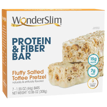 WonderSlim Protein & Fiber Bar, Salted Toffee Pretzel, 15g Protein, 7g Fiber, Gluten Free WonderSlim Au supplements