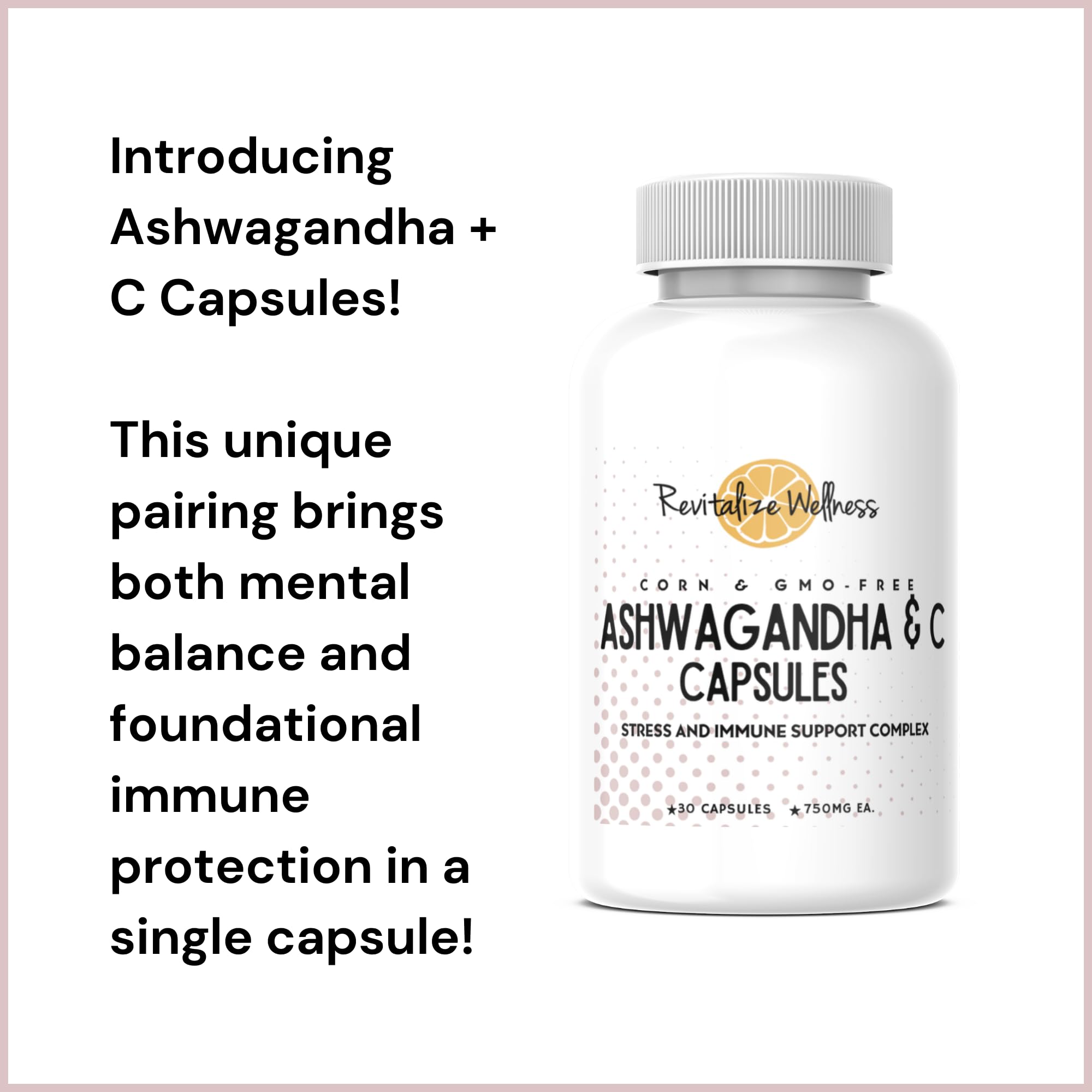 Revitalize Wellness Ashwagandha + Vitamin C Capsules | Stress and Immune Support Complex | with 550 mg Ashwagandha and 200 mg Vitamin C per Serving | 30 Servings Revitalize Wellness Au supplements