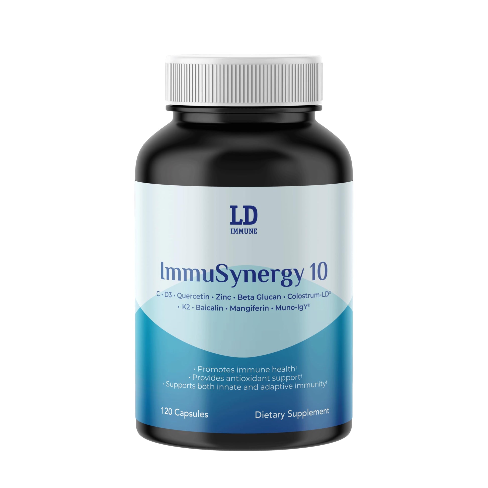 Colostrum-LD ImmuSynergy 10 Capsules - 120 Count-Immune Fortifying Ingredients - Vitamin C, D3, Zinc, Beta Glucan, Quercetin GastroDefense Au supplements
