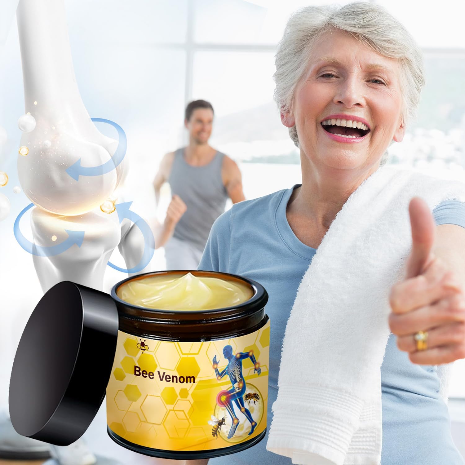 2 Pcs Bee Venom Cream, Professional Bee Venom Cream, Natural Joint Gel, for Neck,Waist,Back Hand Feet and Leg LinTsing Au supplements
