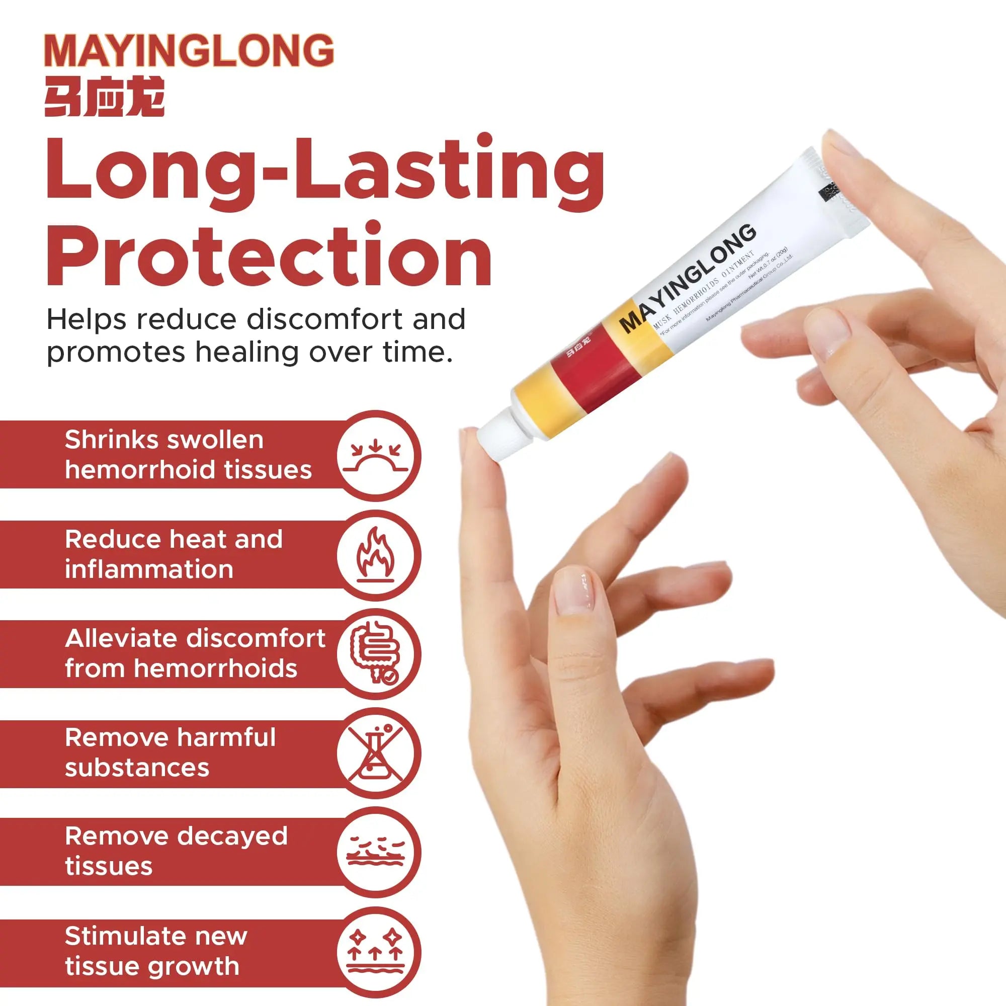 Mayinglong Musk Hemorrhoids Ointment (3 x 10g Tubes), 30g - Maximum Strength Formula for Hemorrhoidal Fast Relief, Soothes Itching, Burning & Discomfort - Fast-Acting Treatment to Shrink Swelling Mayinglong Au supplements
