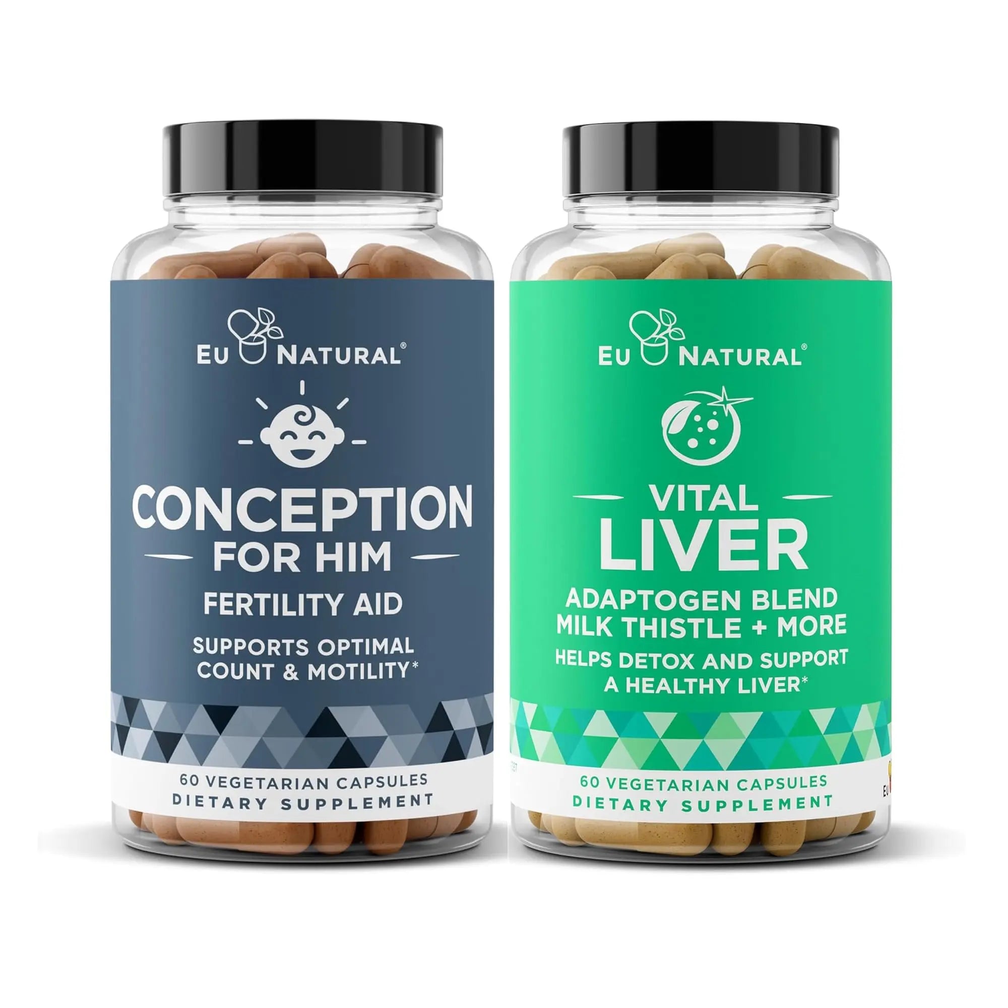Conception for Him and Vital Liver Bundle - Male Fertility Booster & Prenatal Supplement + 9-in-1 Liver Support Eu Natural Au supplements