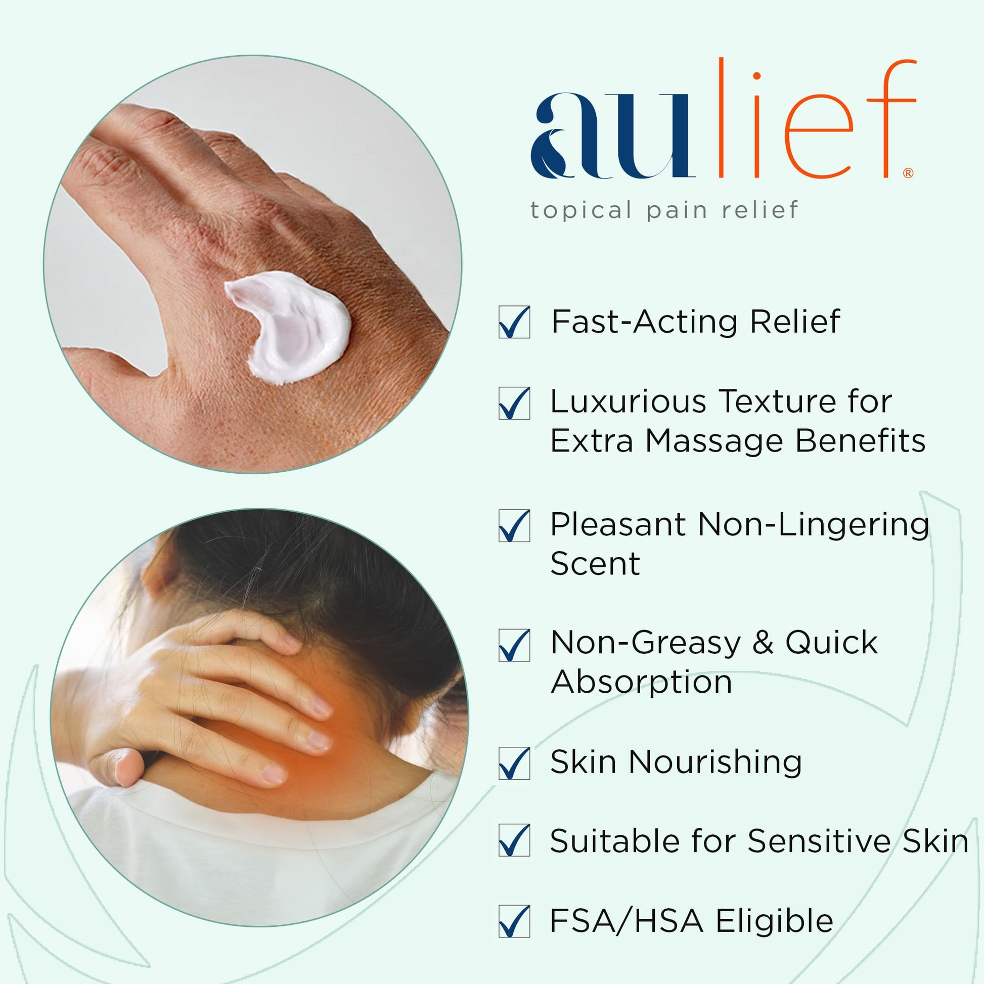 China-Gel Aulief Pain Relief Cream Arthritis & Muscle Rub for Sore Muscles & Joint Pain, Neck, Knee & Back Aches, Premium Mint Green Topical Gel, 8 oz Jar China-Gel Au supplements