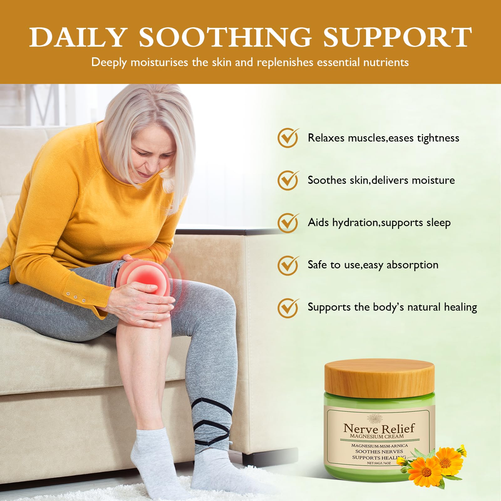 Vincofoo Nerve Relief Magnesium Cream with MSM & Arnica, Soothes Nerves & Daily Soothing Support Vincofoo Au supplements
