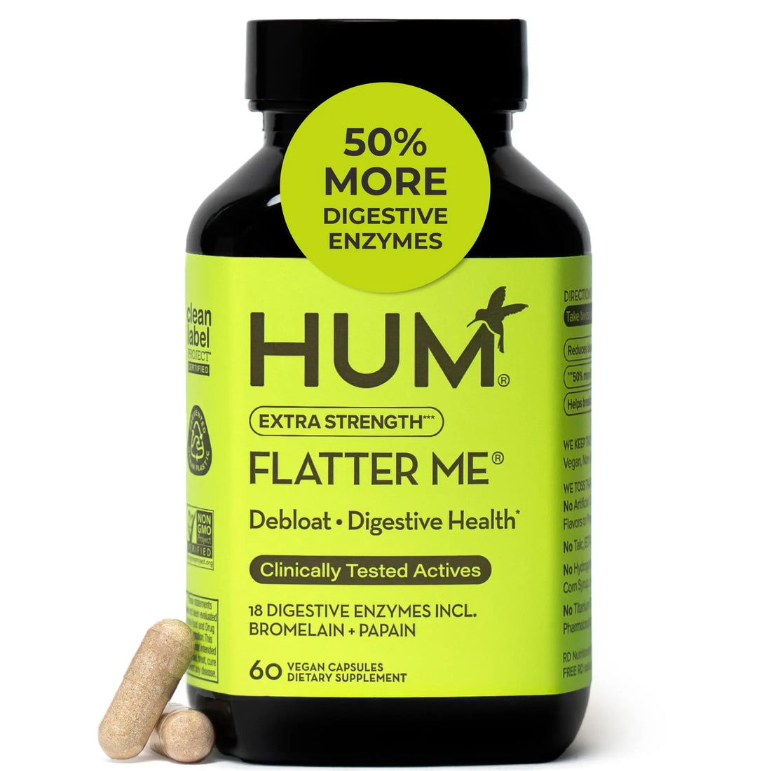 HUM Flatter Me Extra Strength Digestive Enzymes for Women, Men, Digestive Gut Bloating Supplement, Ginger, Peppermint Leaf, Fast Acting Anti Bloat HUM Au supplements