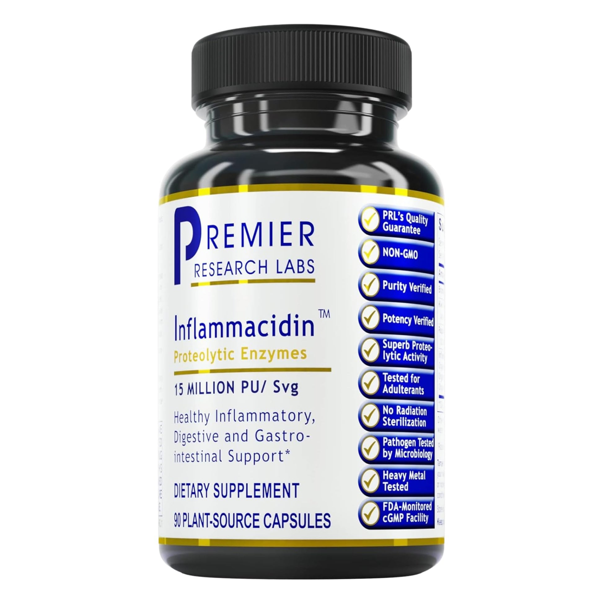 Premier Research Labs Inflammacidin - Digestive Enzymes, Papain from Papaya, and Bromelain Enzymes for Digestion, Plant Enzymes for Women & Men, Vegan Friendly - 90 Vegetarian Capsules Premier Research Labs Au supplements