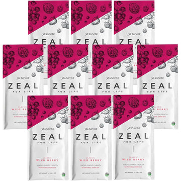 Zurvita - Zeal for Life Wellness Drink Mix - Wild Berry (Classic) Flavor - Gluten-Free, Vegan, with Vitamins and Minerals - 10 Single Packets Zurvita Au supplements