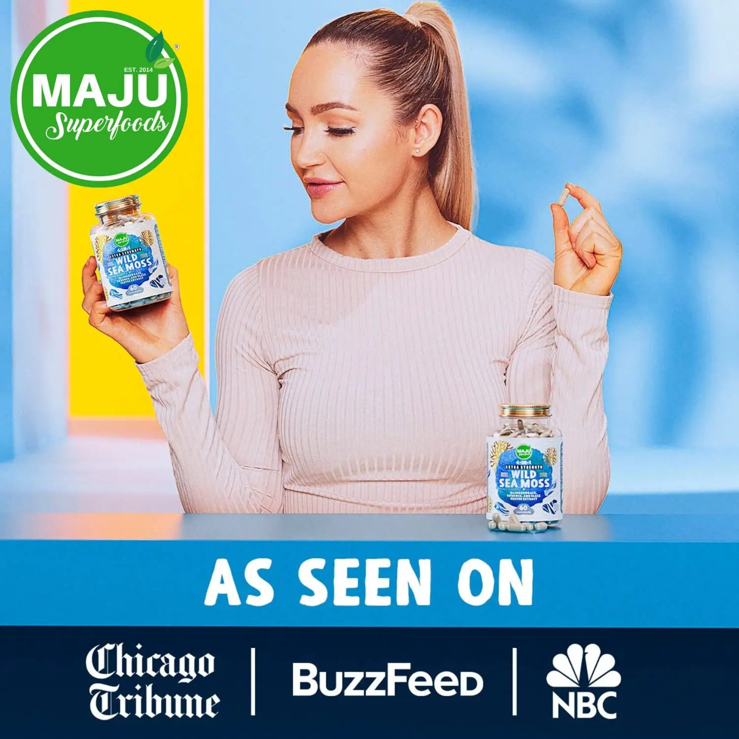 MAJU 4-in-1 Organic Sea Moss Capsules, Wild Chondrus Crispus, Seamoss Maju Superfoods Au supplements