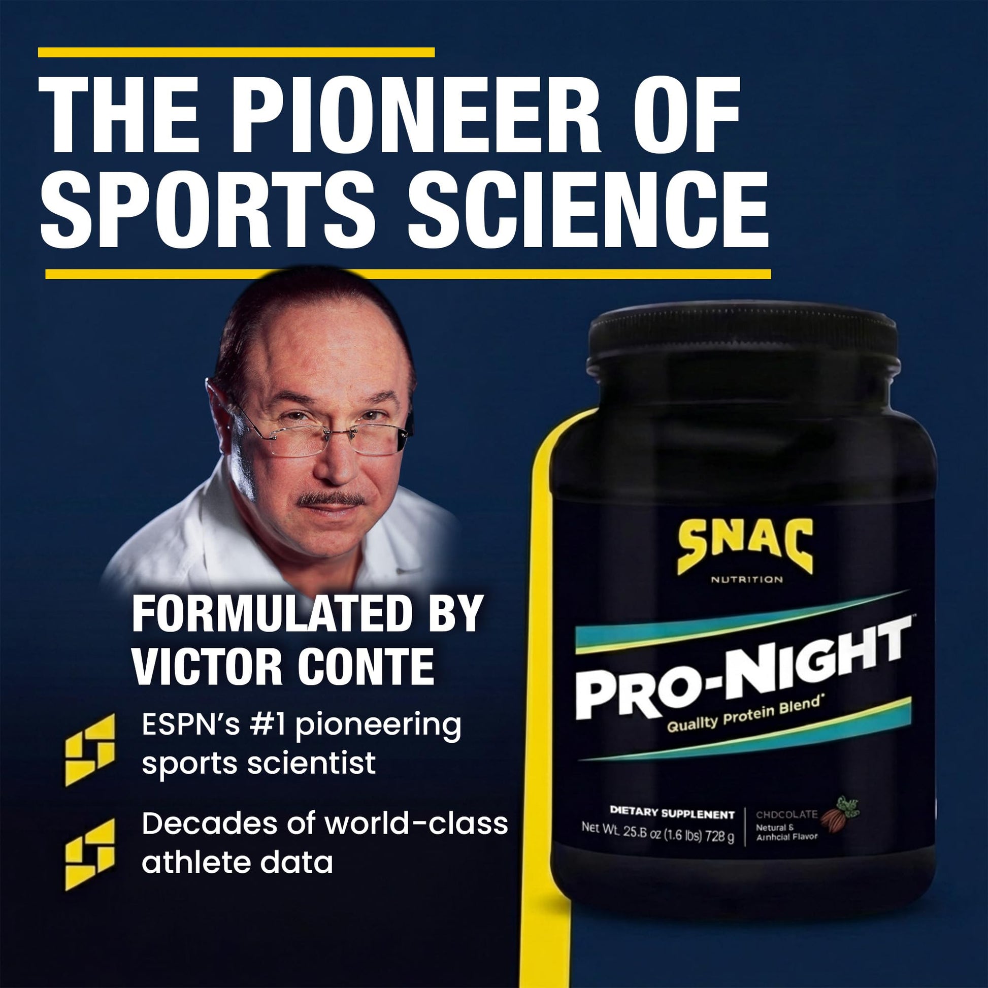 SNAC Pro-Night Protein Powder Blend - Quality Protein Powder for Men and Women, Nighttime Recovery, High Protein Supplement, Supports Muscle Repair, 26g Protein per Serving, Chocolate Flavor, 1.6 lbs SNAC Au supplements