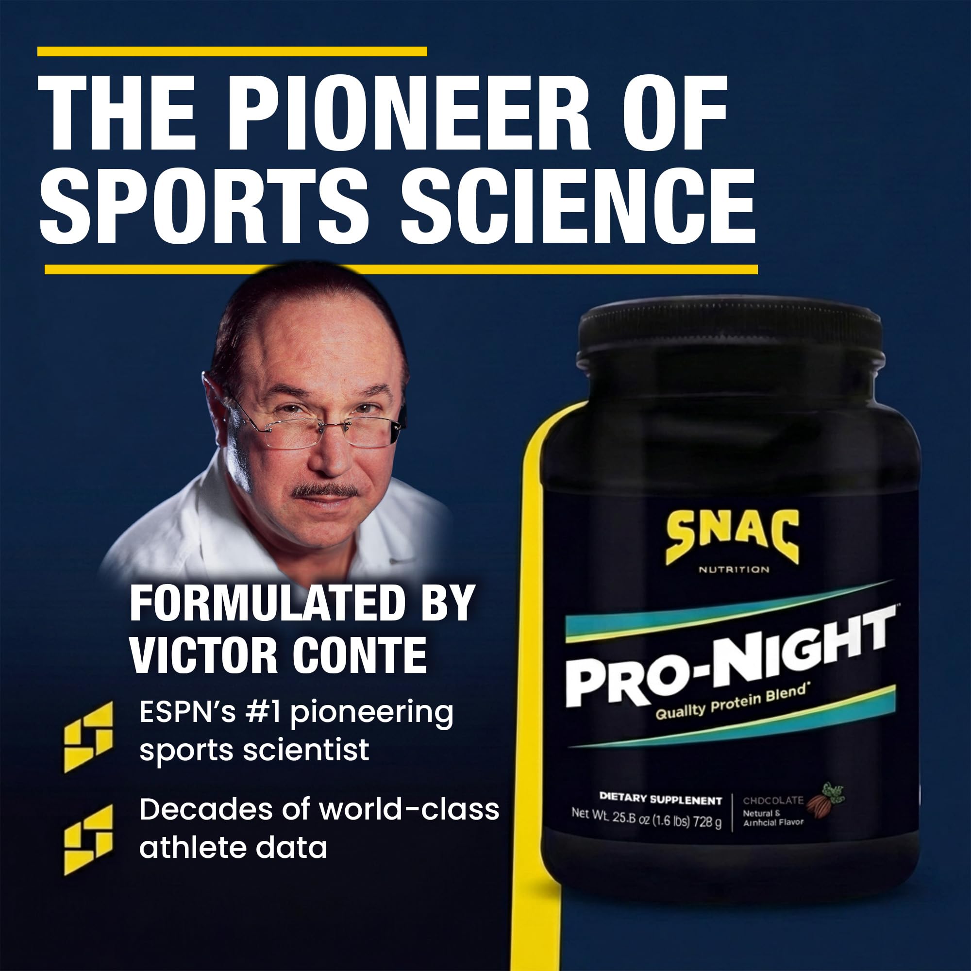 SNAC Pro-Night Protein Powder Blend - Quality Protein Powder for Men and Women, Nighttime Recovery, High Protein Supplement, Supports Muscle Repair, 26g Protein per Serving, Chocolate Flavor, 1.6 lbs SNAC Au supplements