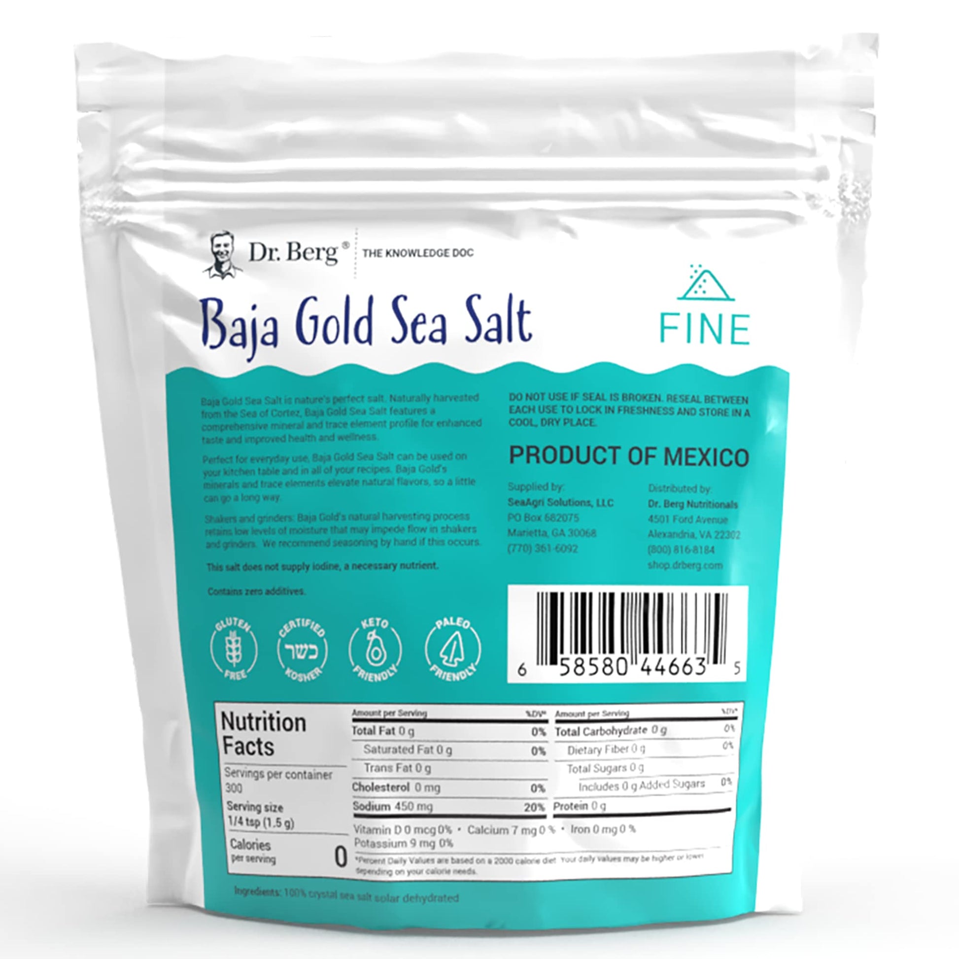 Dr. Berg's Baja Gold Sea Salt Organic - Natures Fine Sea Salt Support For Hydration Dr. Berg Nutritionals Au supplements