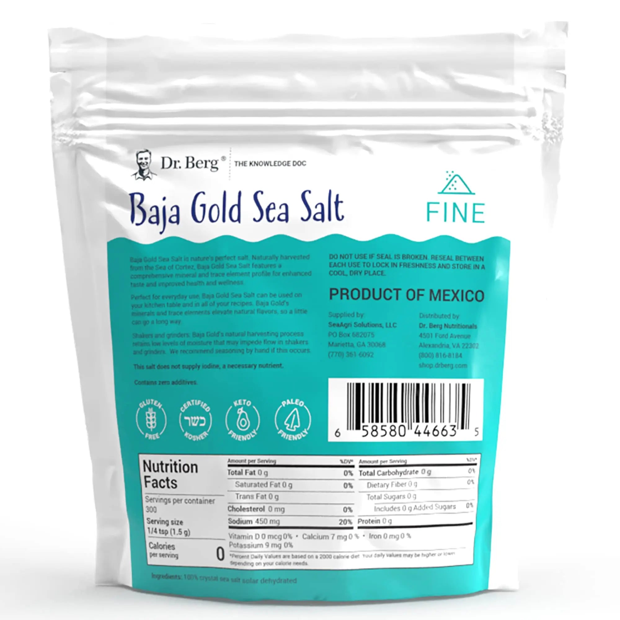 Dr. Berg's Baja Gold Sea Salt Organic - Natures Fine Sea Salt Support For Hydration Dr. Berg Nutritionals Au supplements