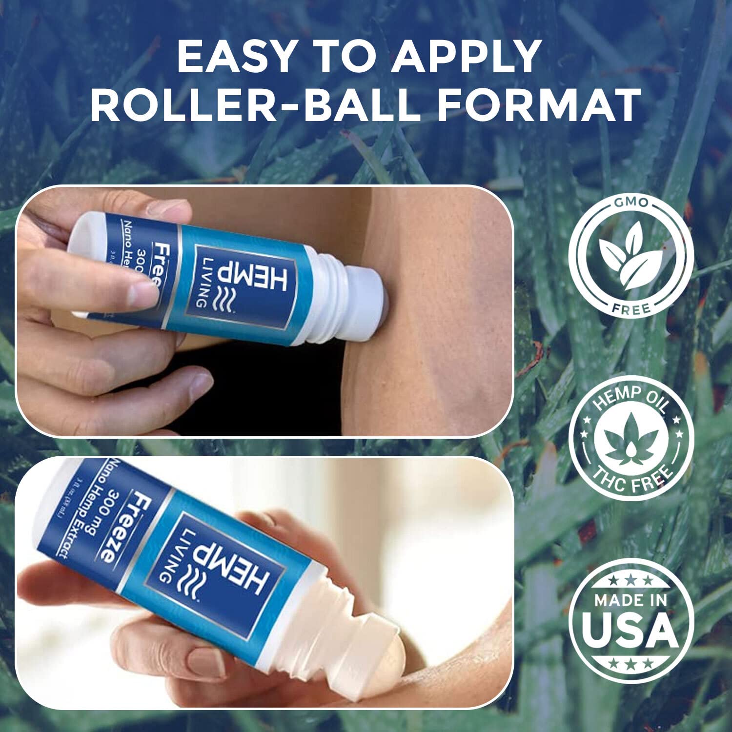 HEMP LIVING Freeze Nano Hemp Extract Roll On, Cold Therapy, Roll On for Muscles and Joint Strain, 3 oz Roll on Bottle (750 mg) HEMP LIVING Au supplements