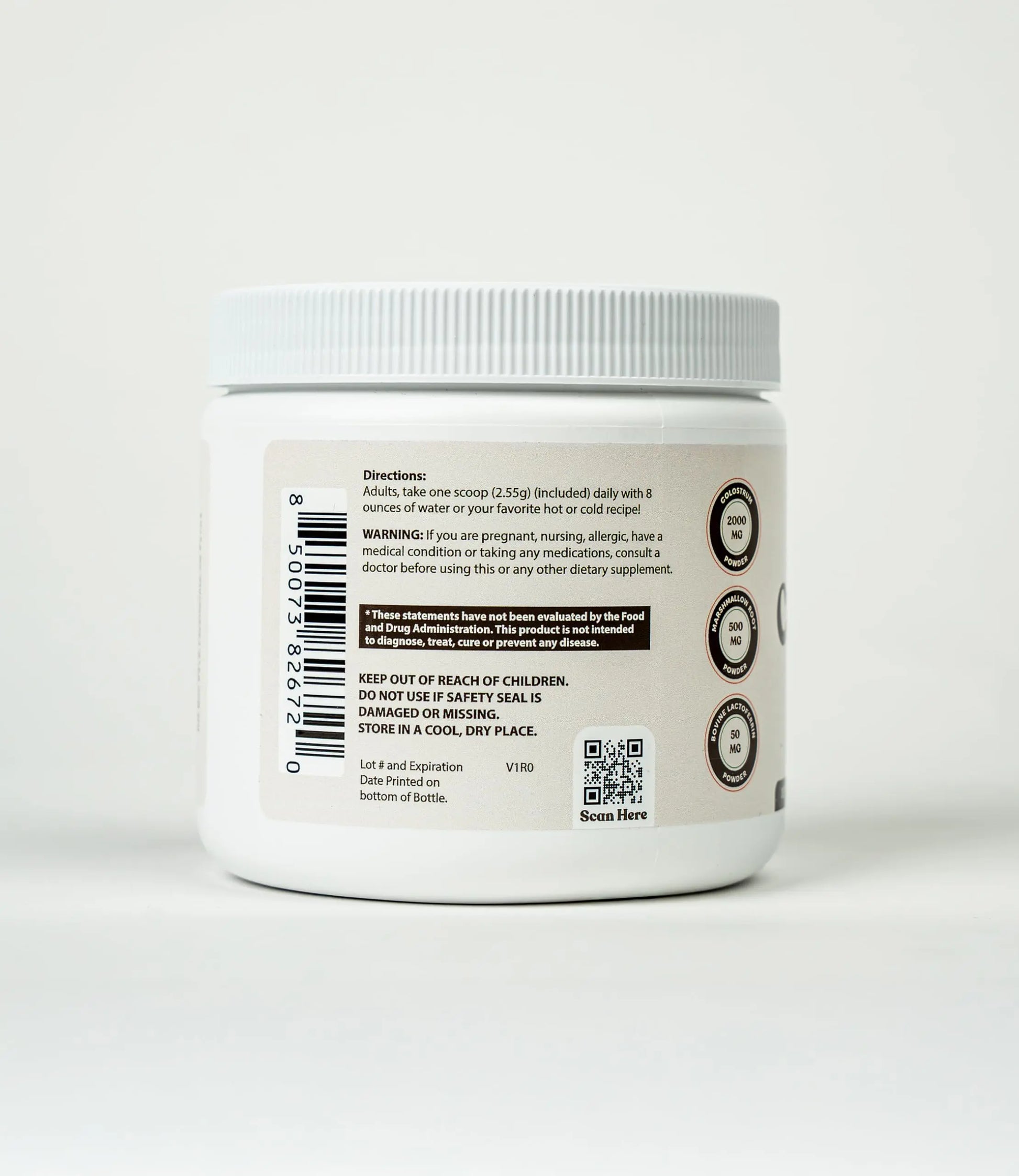 O H Optimal Human Bovine Colostrum Powder with Marshmallow Root – Gut & Immune Support Colostrum Supplement Capsules with IgG & Protein – Non-GMO, GMP Certified, Made in USA – Unflavored 30 Servings O H Au supplements