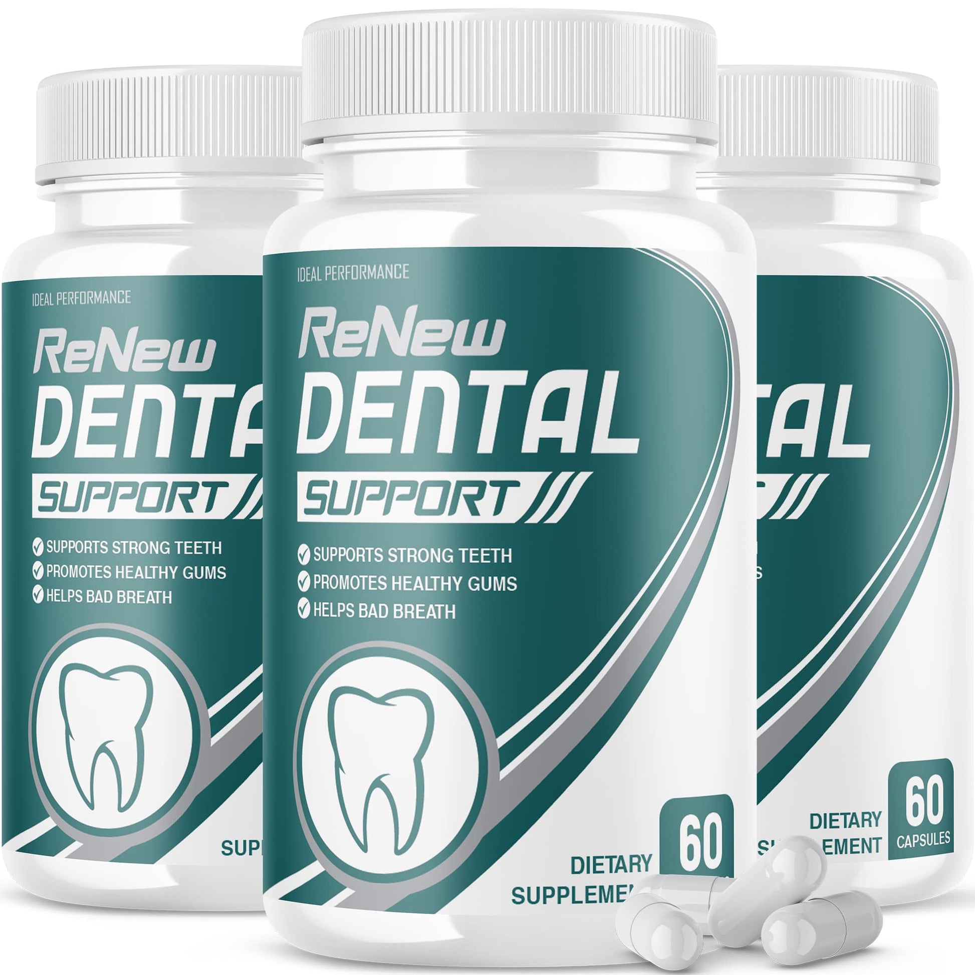 IDEAL PERFORMANCE (3 Pack) Renew Dental Support Pills Cleanser (180 Capsules) IDEAL PERFORMANCE Au supplements