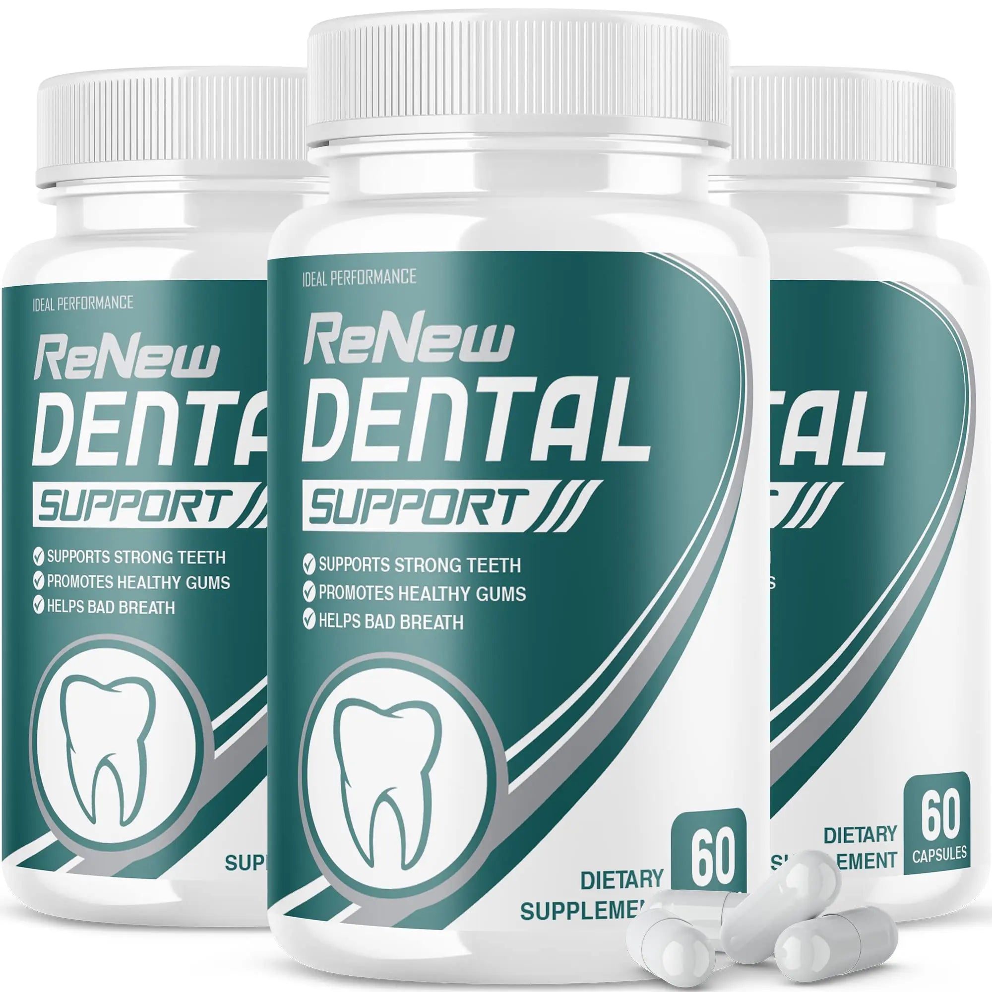 IDEAL PERFORMANCE (3 Pack) Renew Dental Support Pills Cleanser (180 Capsules) IDEAL PERFORMANCE Au supplements