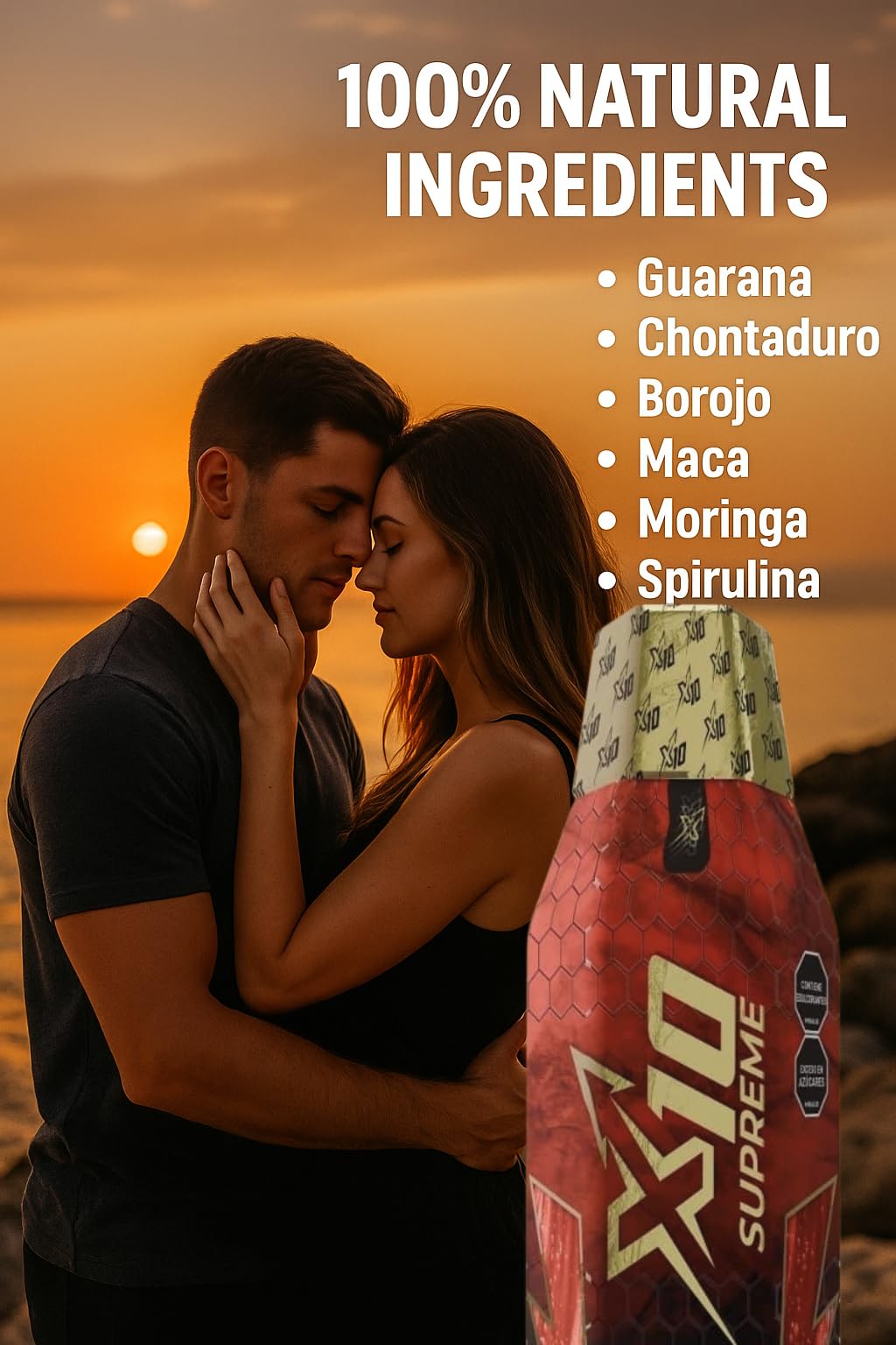 X10 Supreme Liquid 500 ML Natural Supplement (Similar Results as vitafer..Gold) - Chontaduro, Guarana, and Borojó Blend | 500 ML | Plant-Based Energy Support for Vitality X10 Au supplements