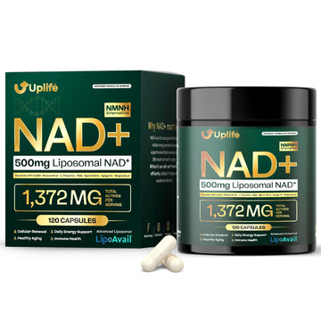 UPLIFE NAD+ Supplement 1,372mg – Liposomal NAD+ with CoQ10, Resveratrol, Spermidine, L-Theanine, Apigenin & PQQ – NMNH Alternative Booster Cellular Energy, Healthy Aging, Immune Health – 120 Capsules UPLIFE Au supplements